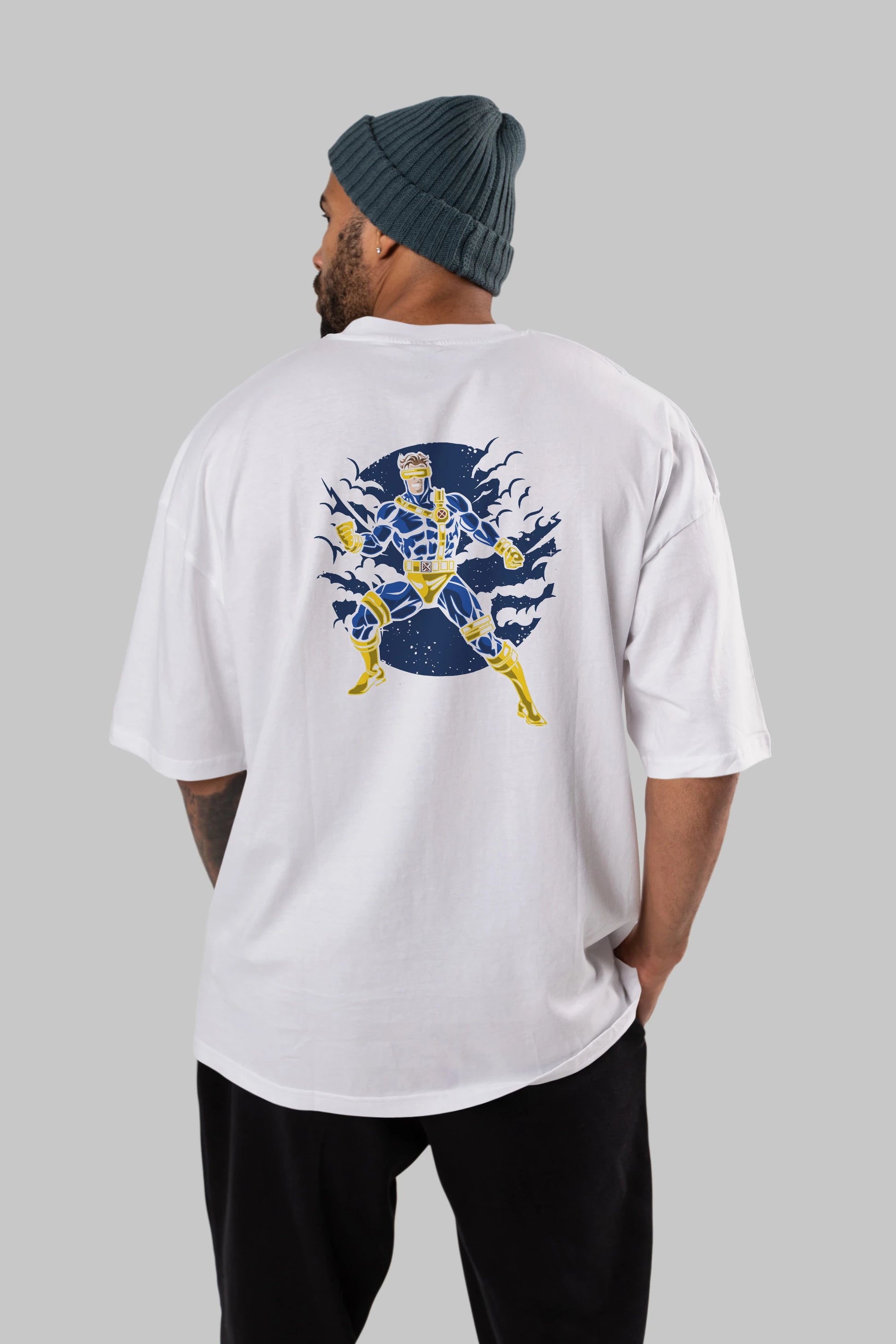 CYCLOPS Arka Baskılı Oversize t-shirt Erkek Kadın Unisex %100 Pamuk