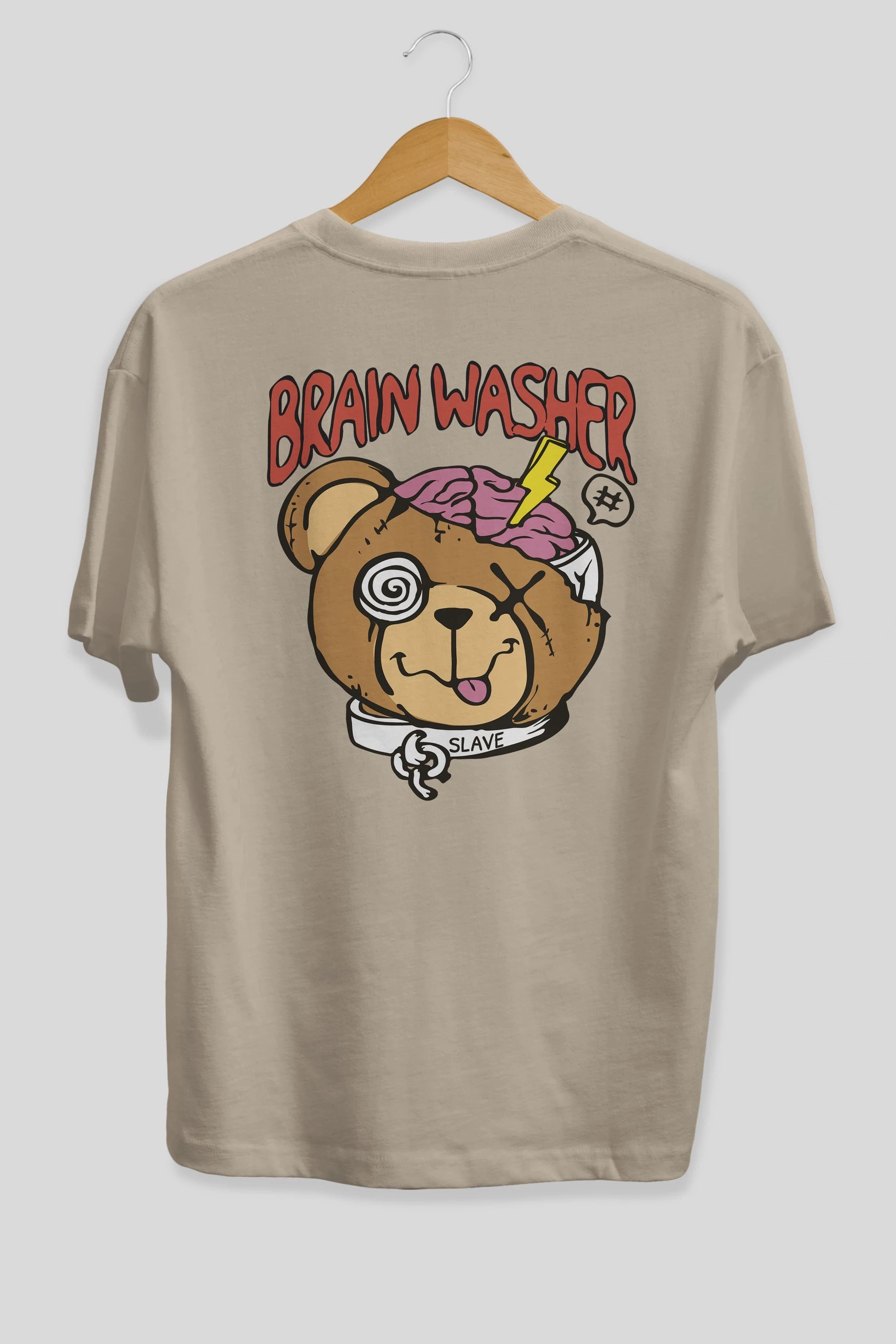 Brain Washer Arka Baskılı Oversize t-shirt Erkek Kadın Unisex