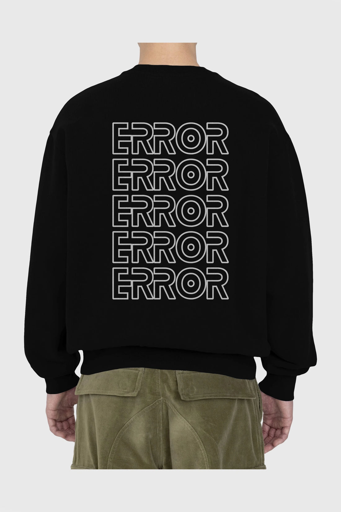 Error Yazılı Arka Baskılı Oversize Sweatshirt Erkek Kadın Unisex