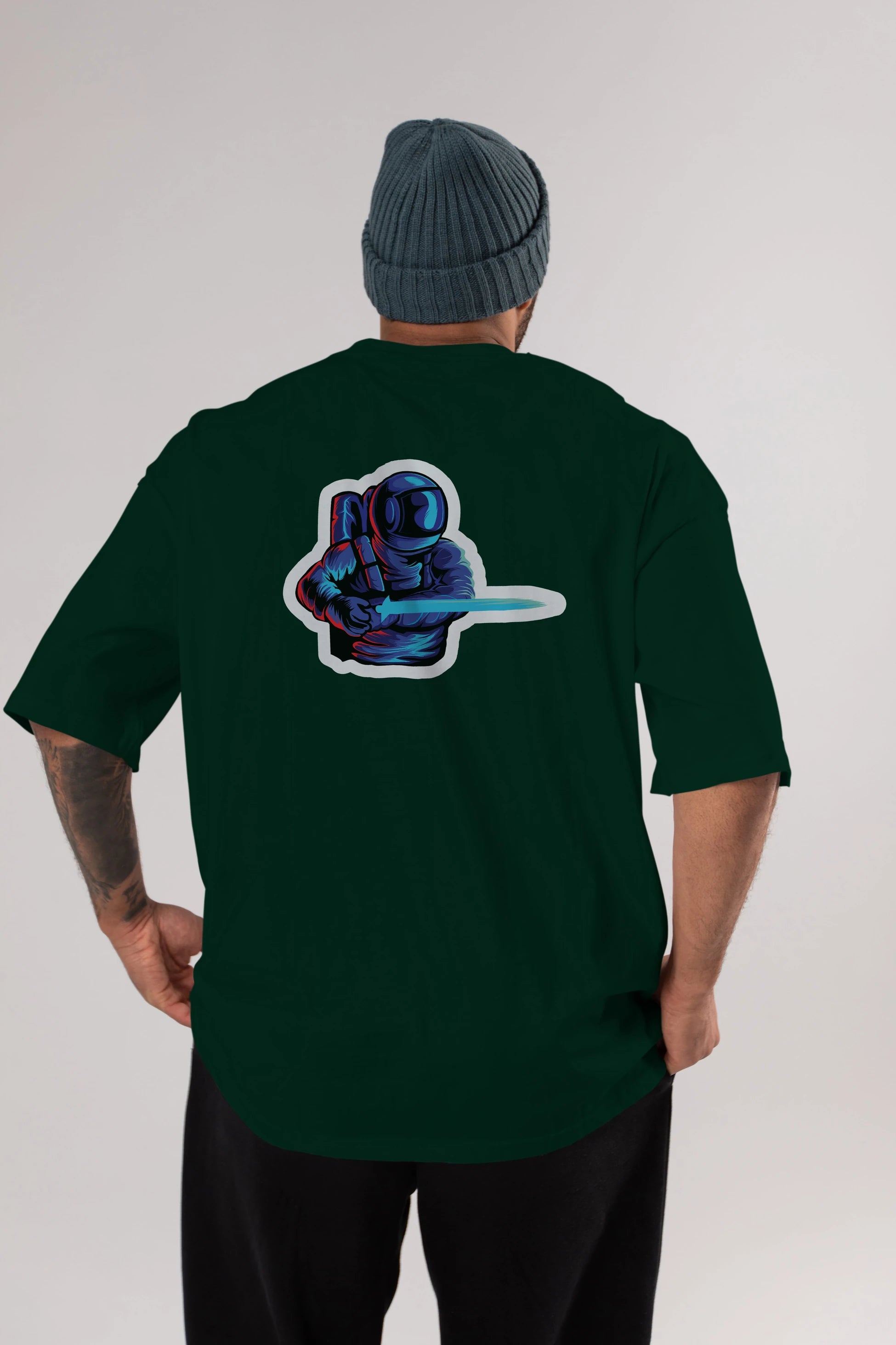 Astro Knight Sticker Arka Baskılı Oversize t-shirt Erkek Kadın Unisex