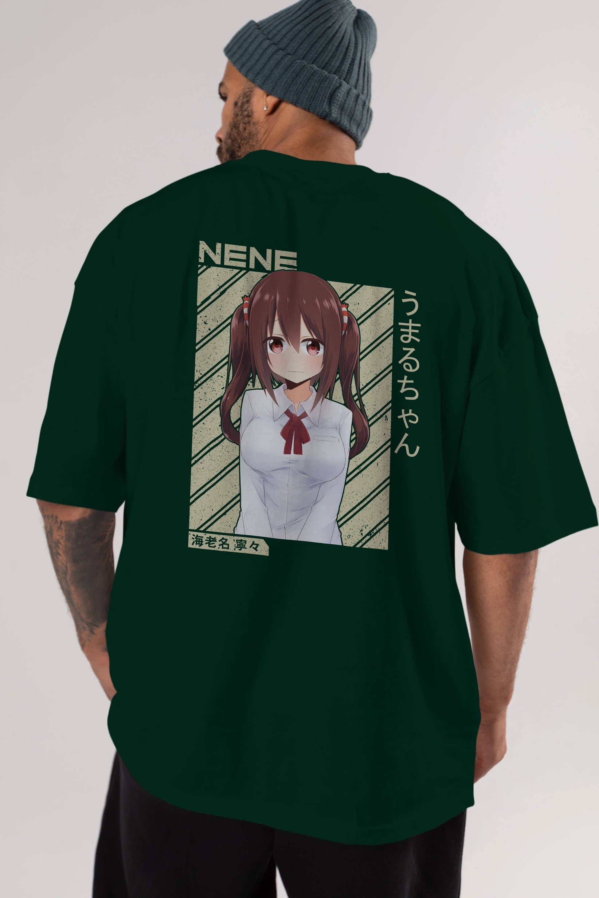 Nene Ebina 1 Anime Arka Baskılı Oversize t-shirt Erkek Kadın Unisex