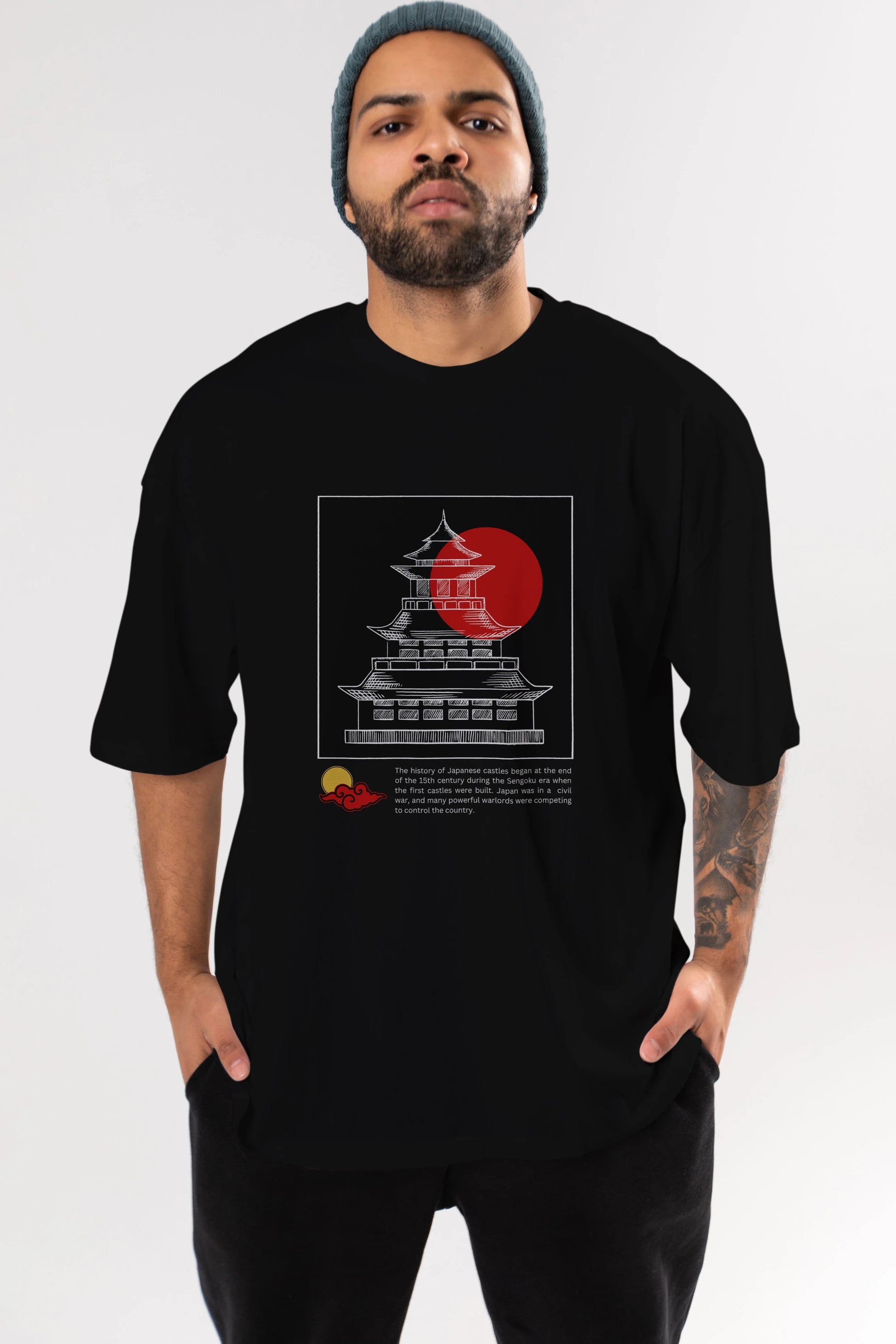 Japan Streetwear Ön Baskılı Oversize t-shirt Erkek Kadın Unisex