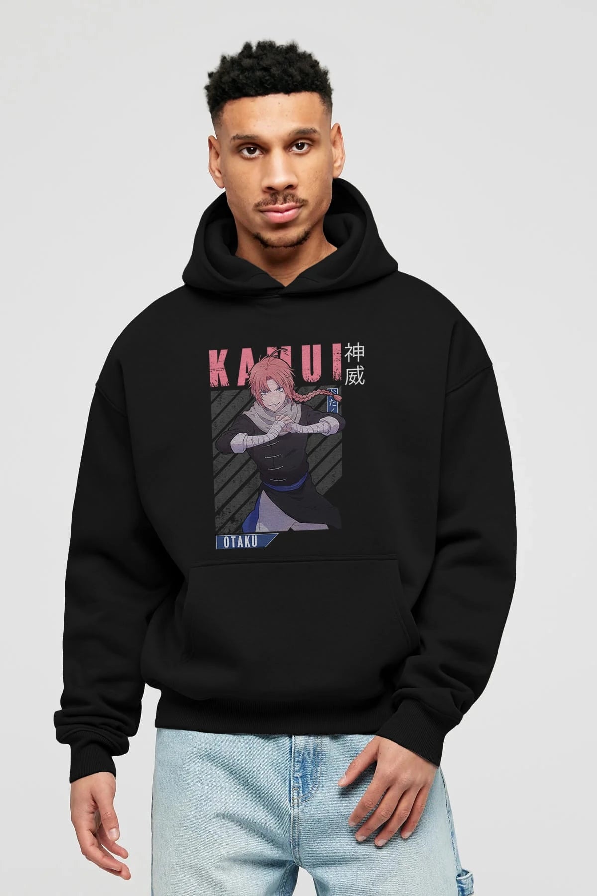 Kamui GINTAMA Anime Ön Baskılı Hoodie Oversize Kapüşonlu Sweatshirt Erkek Kadın Unisex