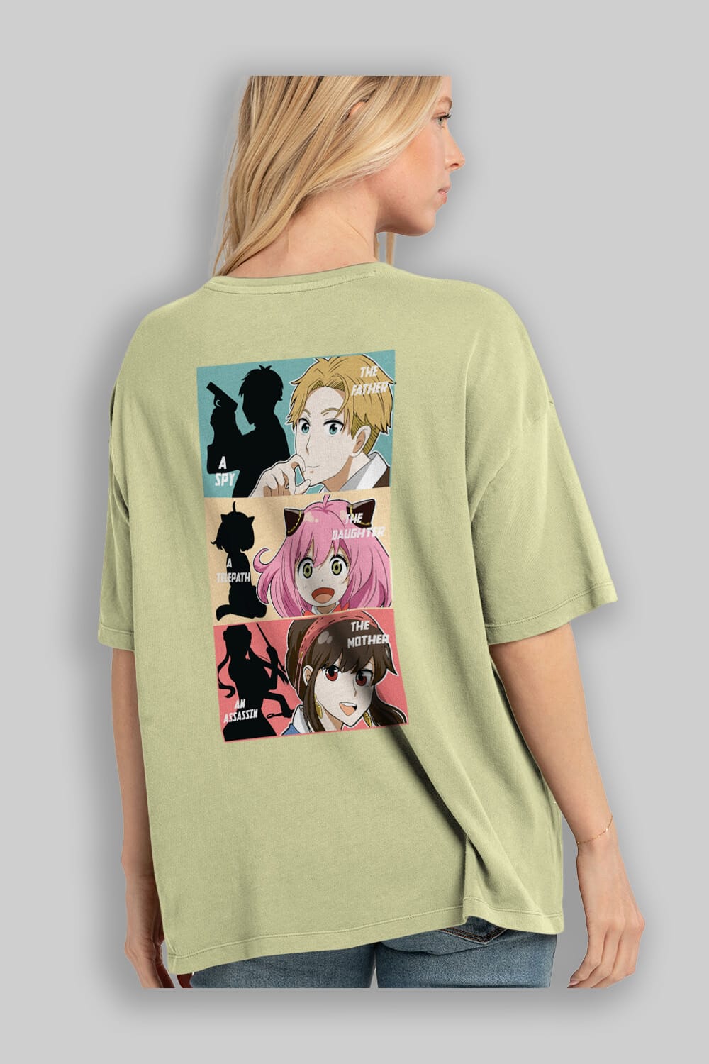 SPY X FAMILY Anime Arka Baskılı Oversize t-shirt Erkek Kadın Unisex