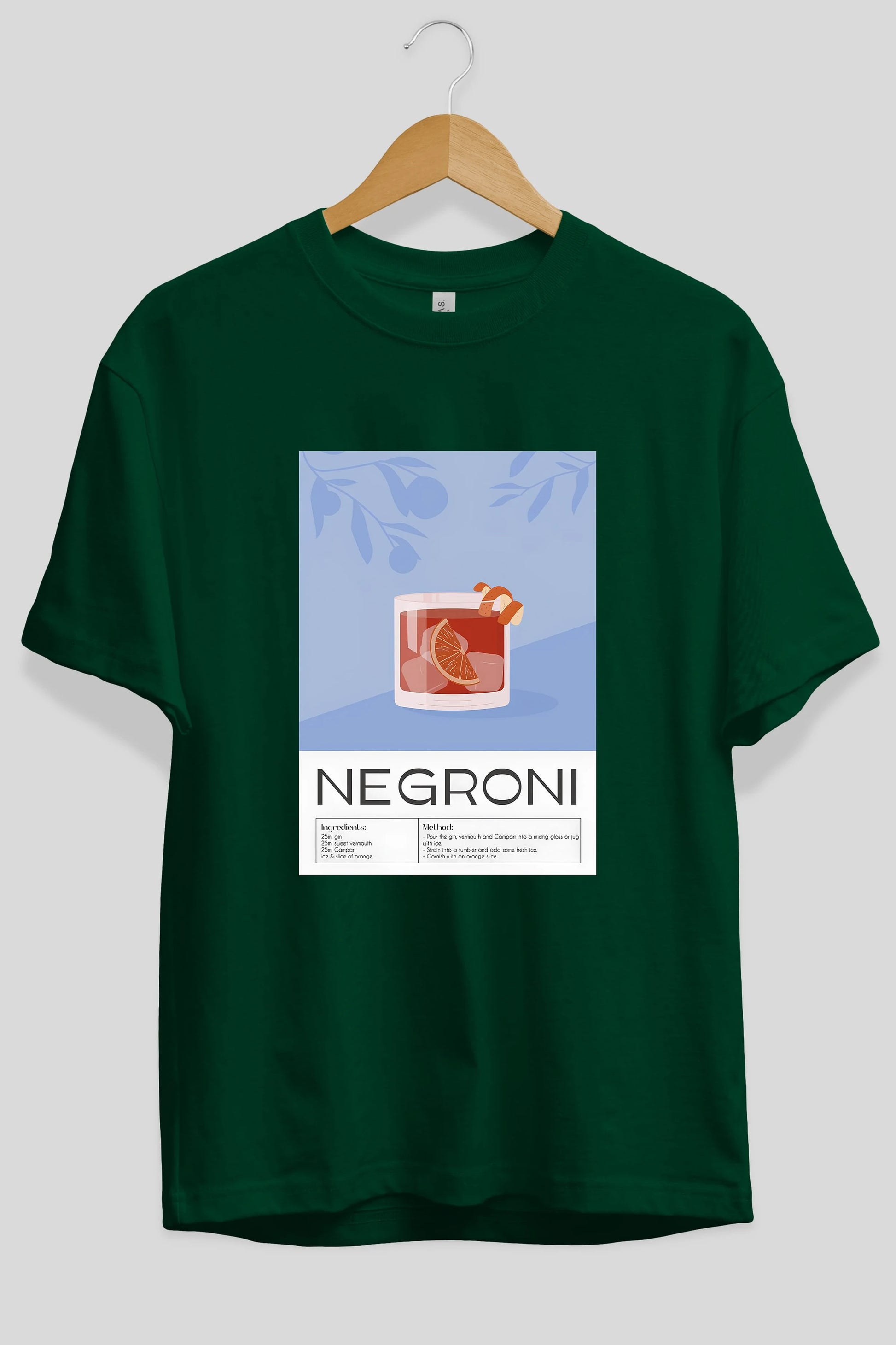 Negroni Ön Baskılı Oversize t-shirt Erkek Kadın Unisex %100 Pamuk Bisiklet Yaka tişort