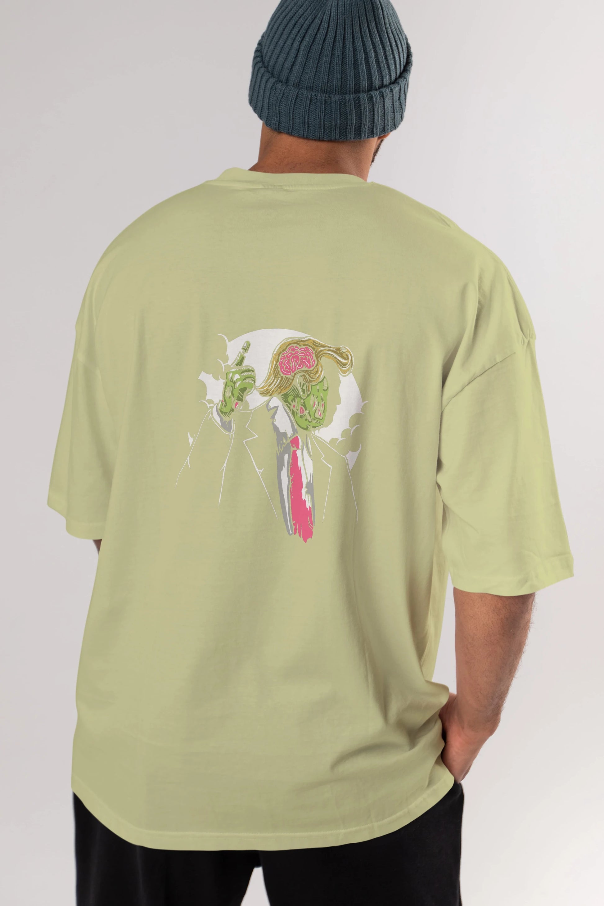 Make Zombie Great Again Arka Baskılı Oversize t-shirt Erkek Kadın Unisex %100 Pamuk