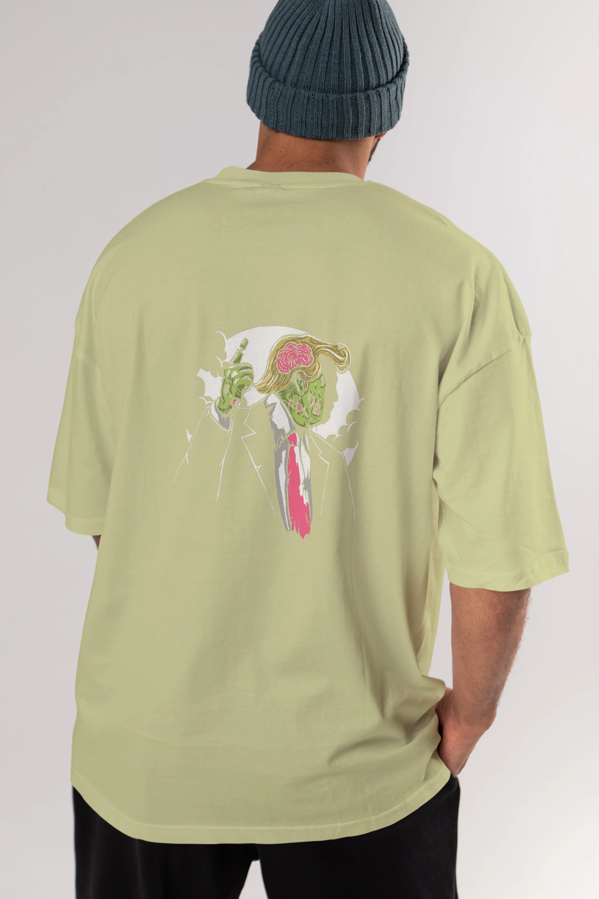 Make Zombie Great Again Arka Baskılı Oversize t-shirt Erkek Kadın Unisex %100 Pamuk