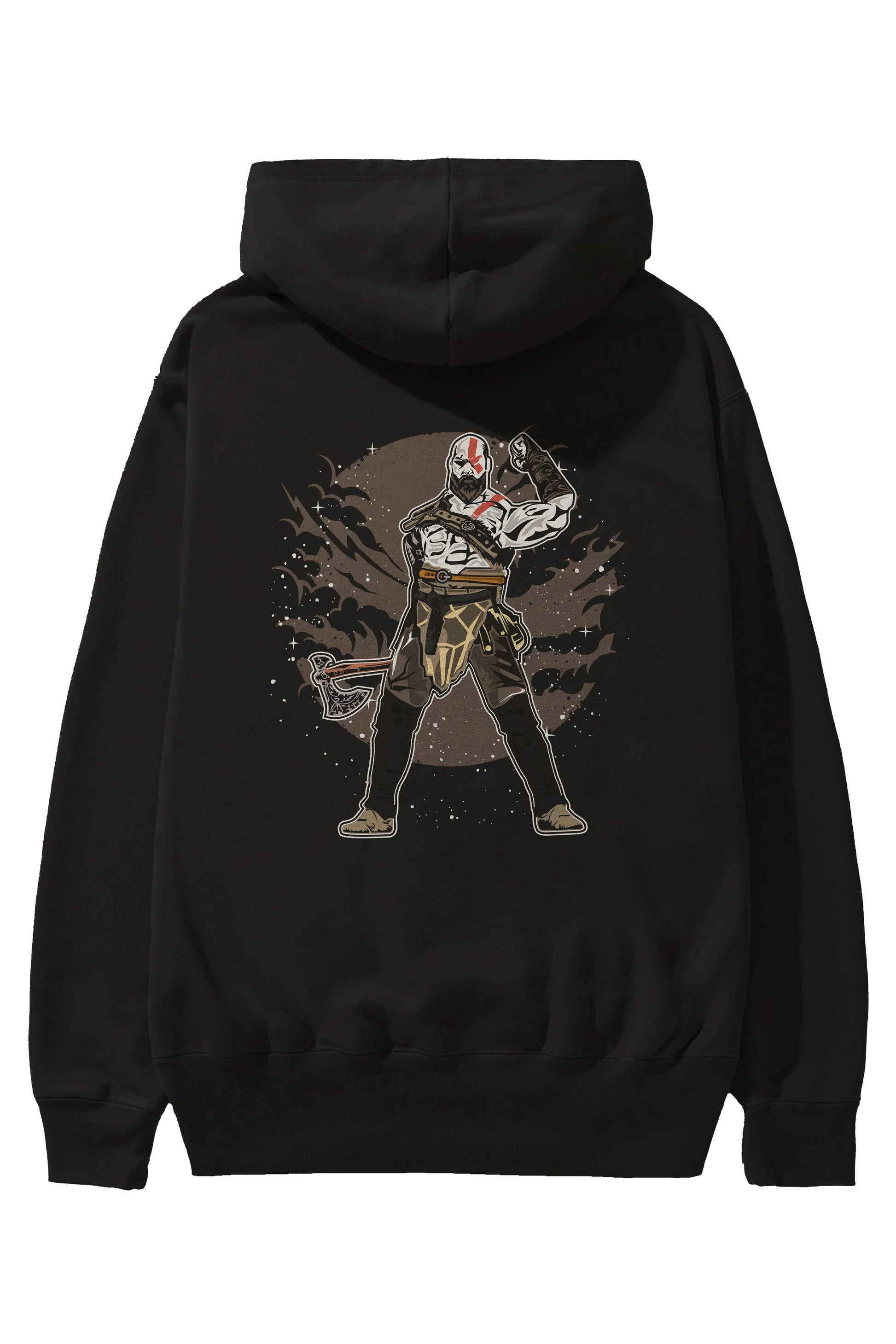 GOD OF WAR Arka Baskılı Hoodie Oversize Kapüşonlu Sweatshirt Erkek Kadın Unisex