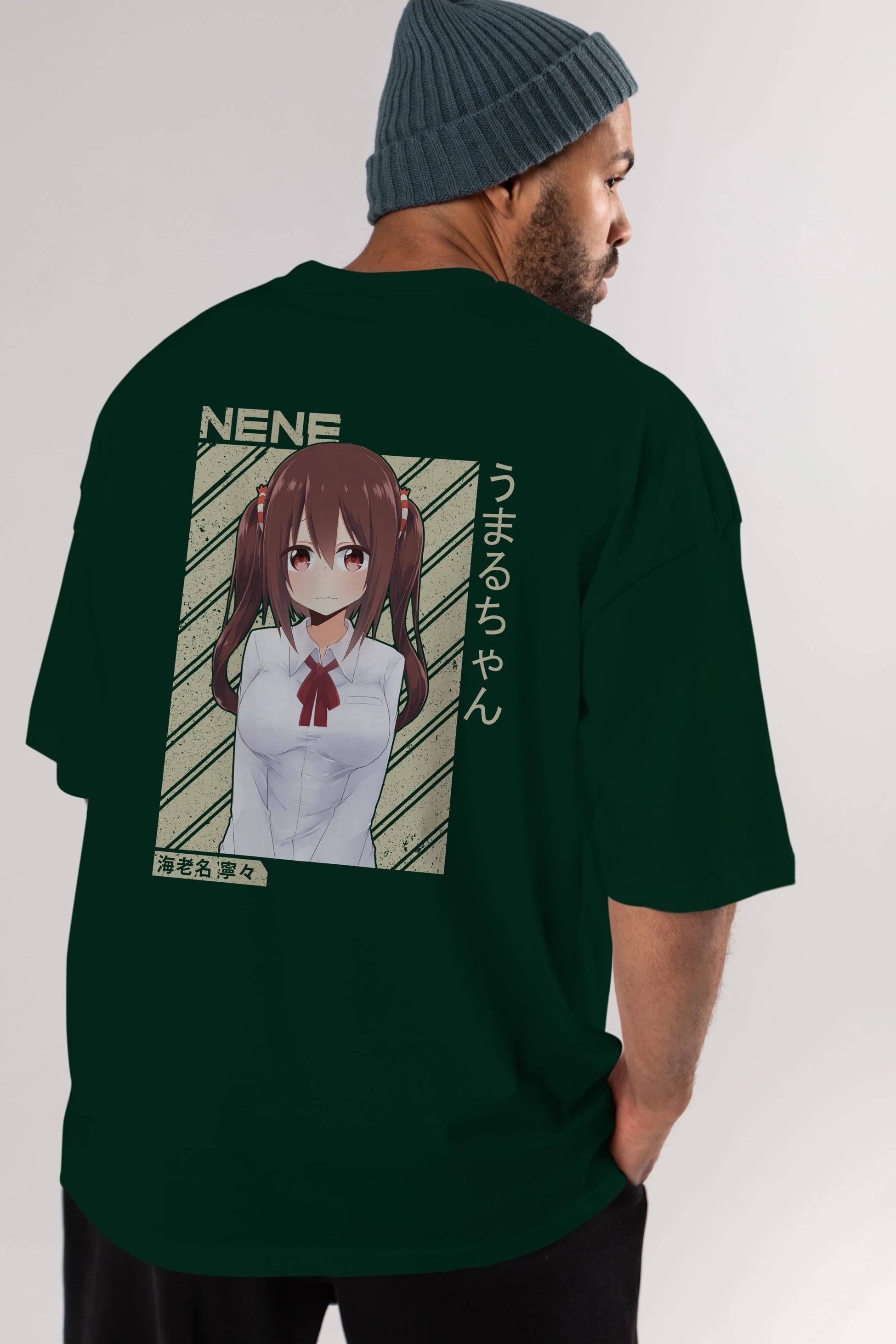 Nene Ebina 1 Anime Arka Baskılı Oversize t-shirt Erkek Kadın Unisex