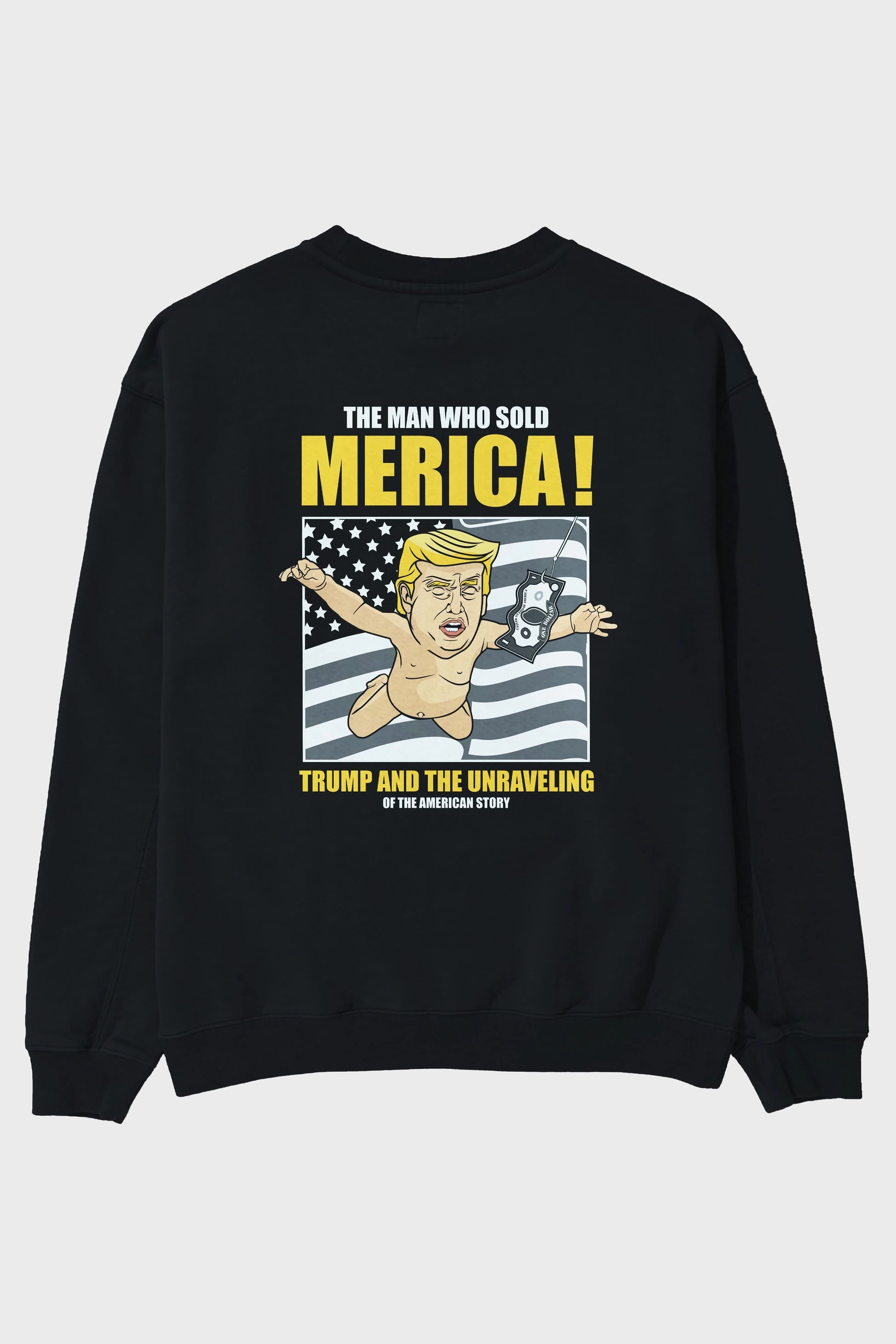 Trump Nirvana Arka Baskılı Oversize Sweatshirt Erkek Kadın Unisex