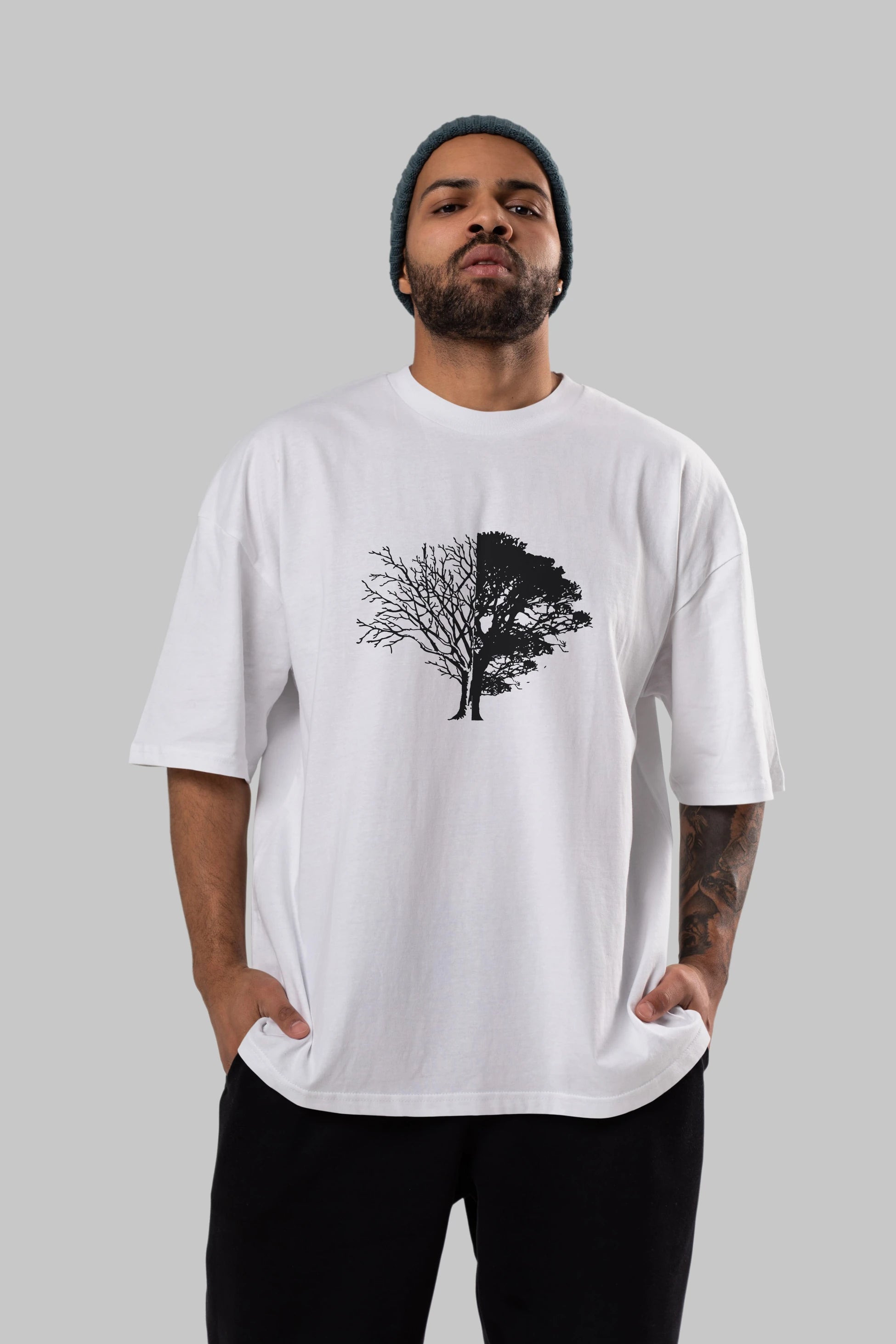 Life And Death Ön Baskılı Oversize t-shirt %100 pamuk Erkek Kadın Unisex