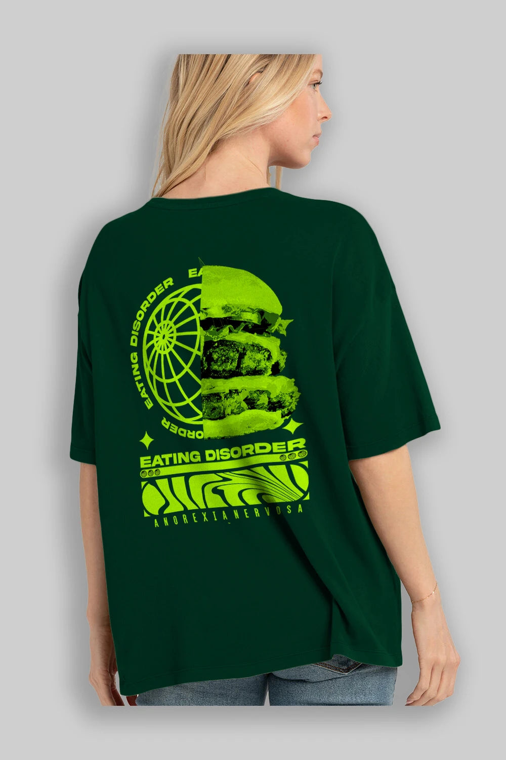 Eating Disorder Arka Baskılı Oversize t-shirt Erkek Kadın Unisex