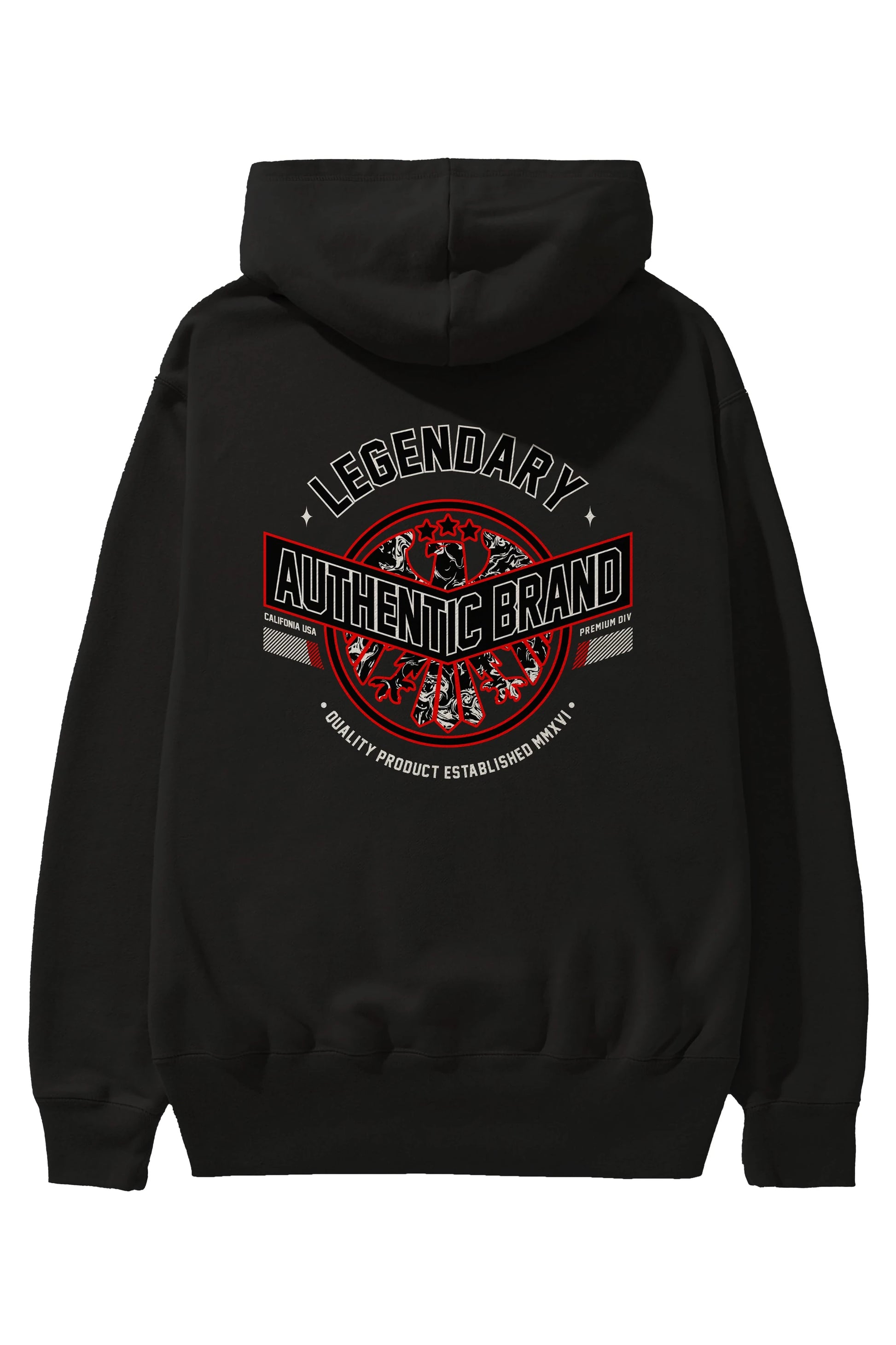 Legendary Brand Arka Baskılı Hoodie Oversize Kapüşonlu Sweatshirt Erkek Kadın Unisex