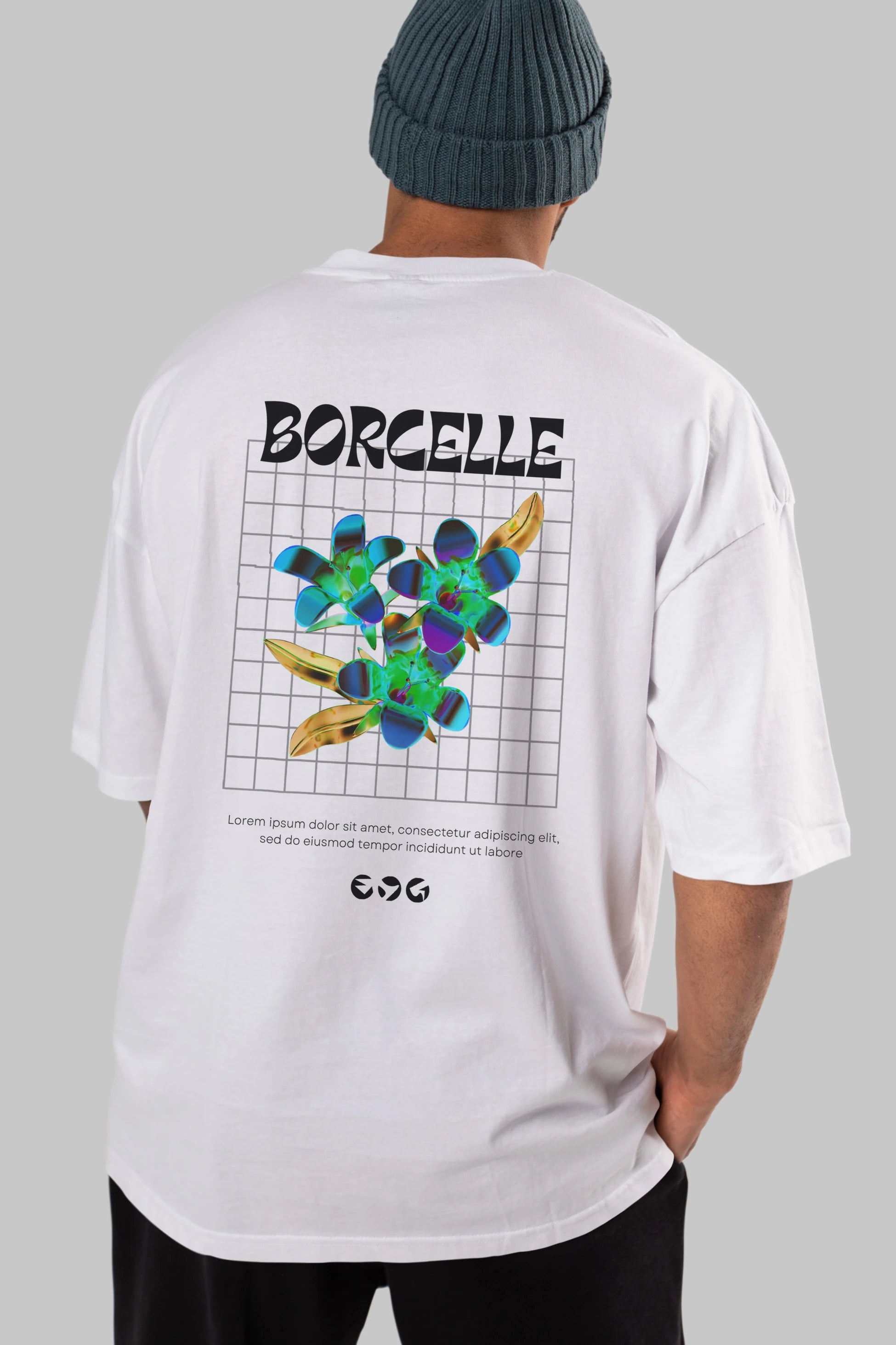 Borcelle Streetwear Arka Baskılı Oversize t-shirt Erkek Kadın Unisex