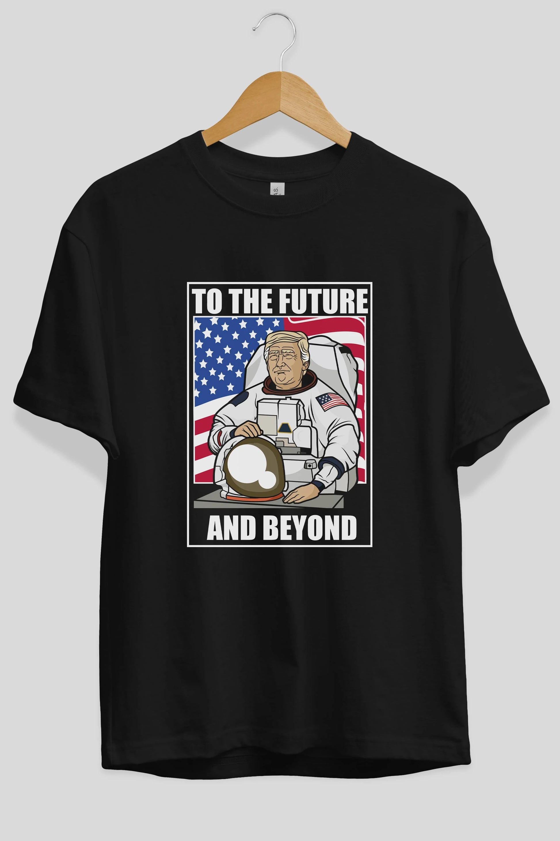 Trumpstronaut Ön Baskılı Oversize t-shirt Erkek Kadın Unisex %100 Pamuk tişort