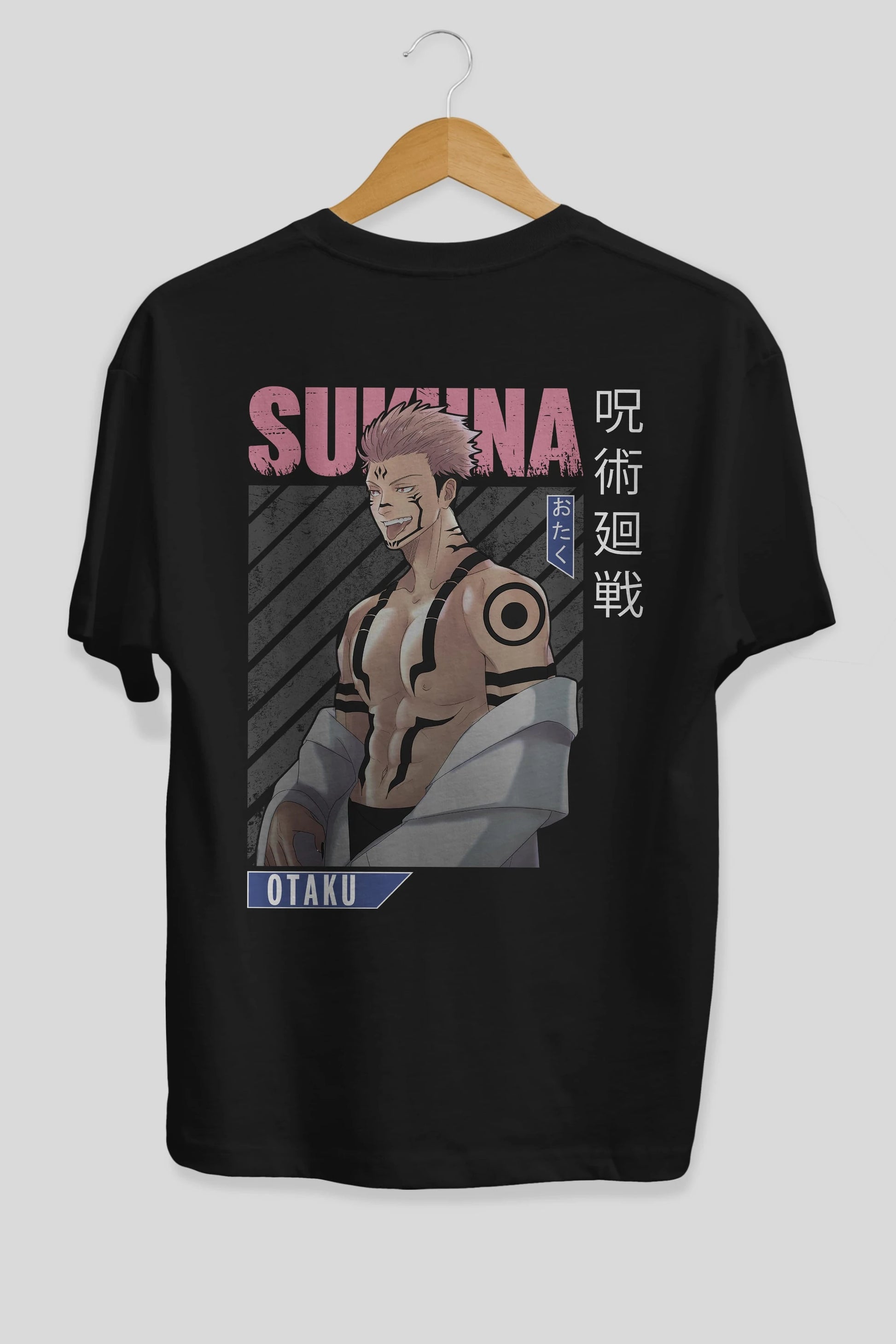 Sukuna Ryoumen Anime Arka Baskılı Oversize t-shirt Erkek Kadın Unisex