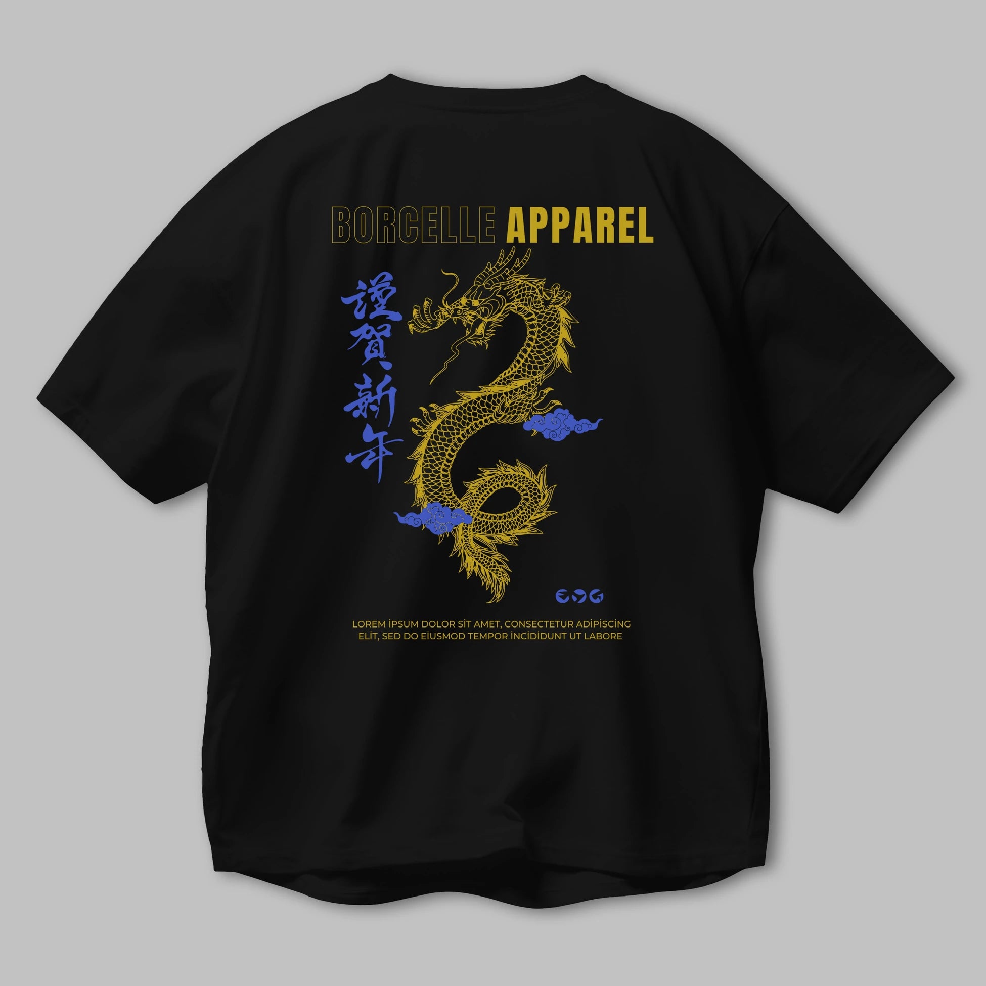 Borcelle Apparel Yazılı Arka Baskılı Oversize t-shirt Erkek Kadın Unisex
