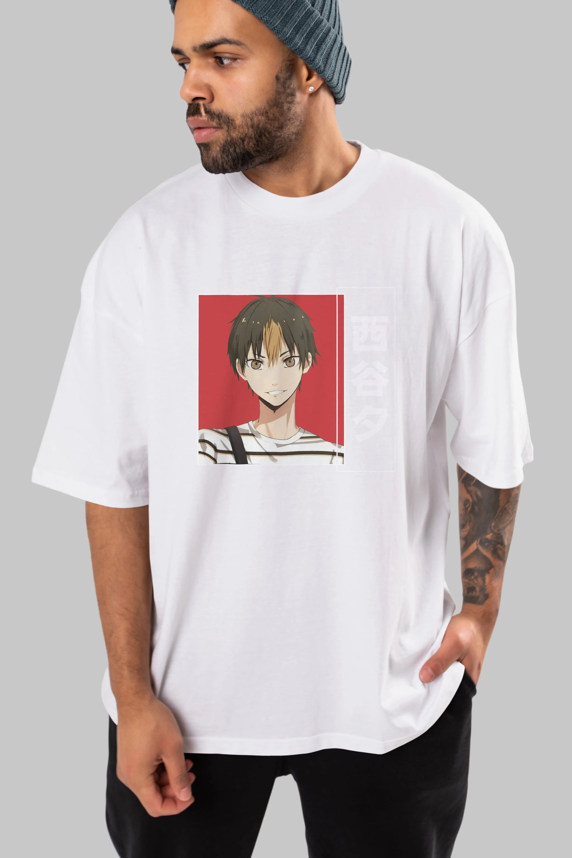 Yuu Nishinoya 1 Anime Ön Baskılı Oversize t-shirt %100 pamuk Erkek Kadın Unisex