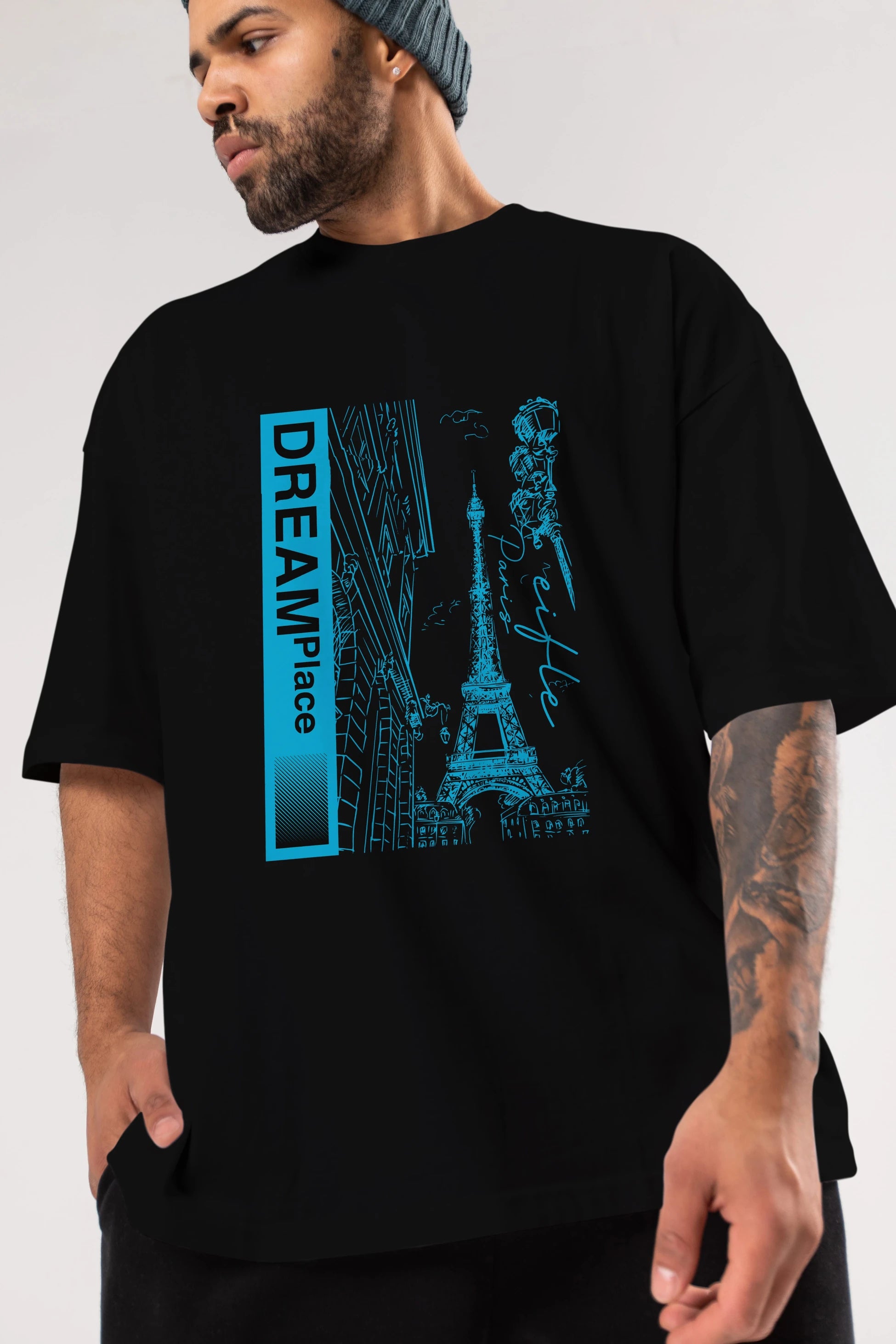 Dream Place Ön Baskılı Oversize t-shirt Erkek Kadın Unisex