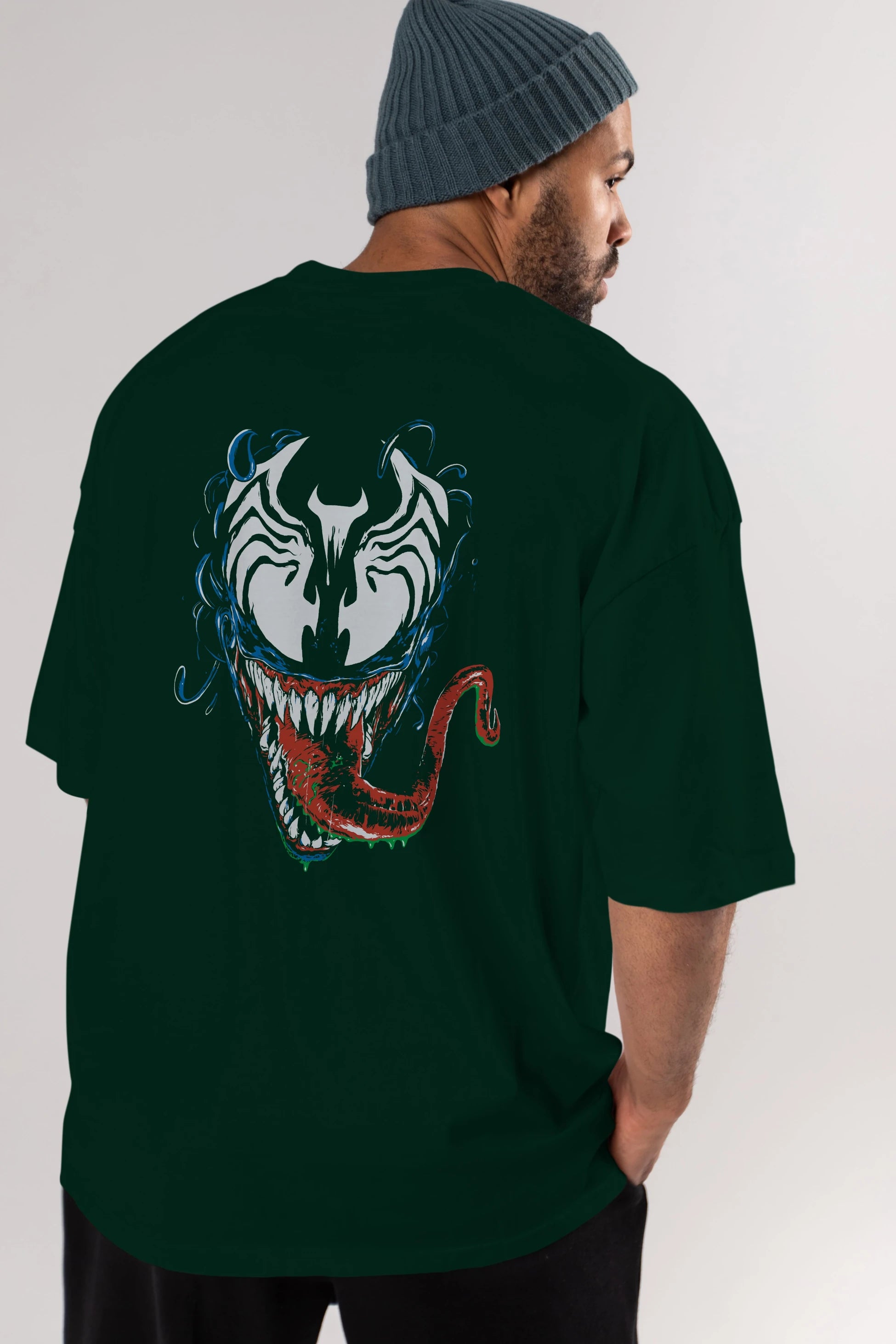 Venom (2) Arka Baskılı Oversize t-shirt Erkek Kadın Unisex %100 Pamuk Bisiklet Yaka tişort
