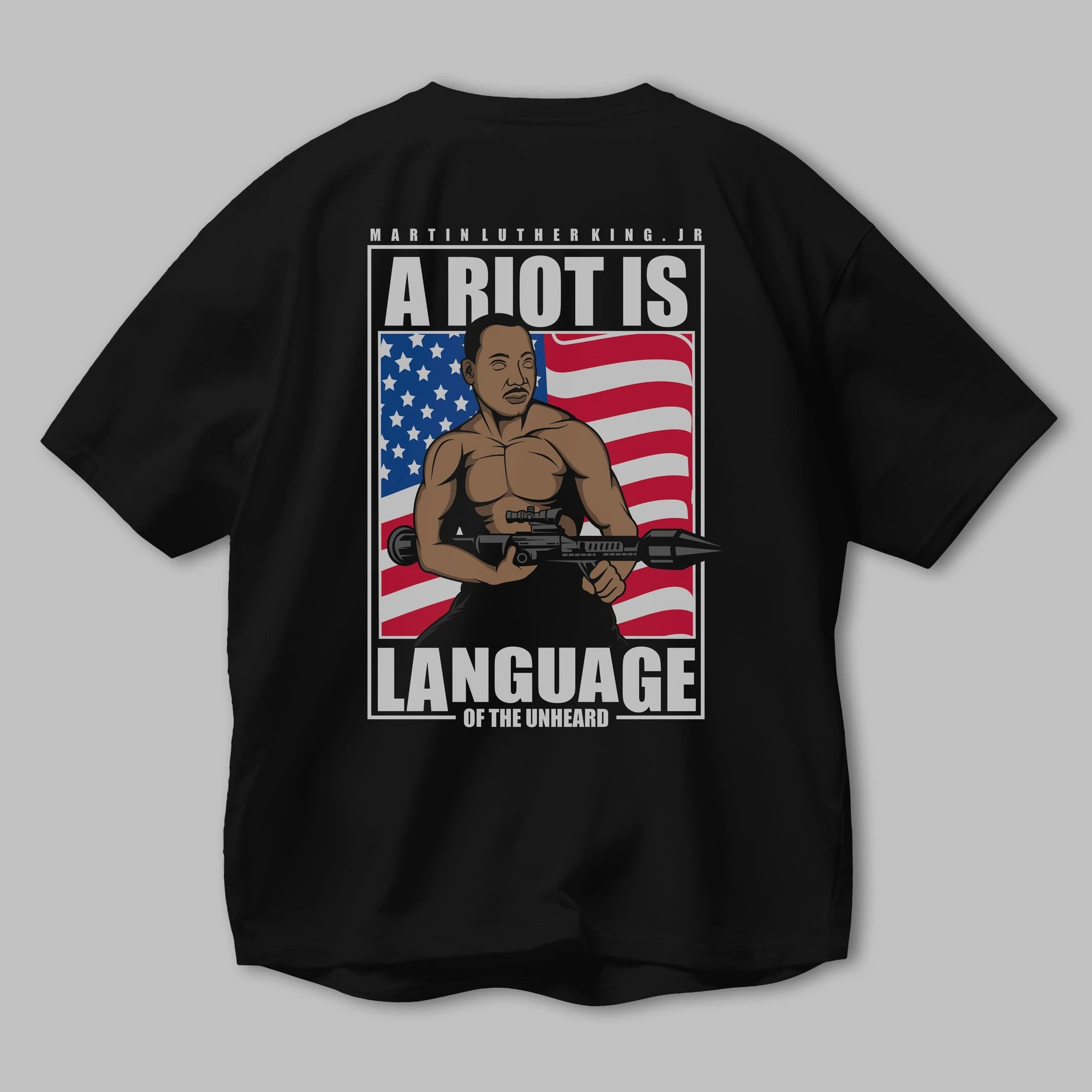 Luther King Jr Rambo Arka Baskılı Oversize t-shirt Erkek Kadın Unisex %100 Pamuk tişort