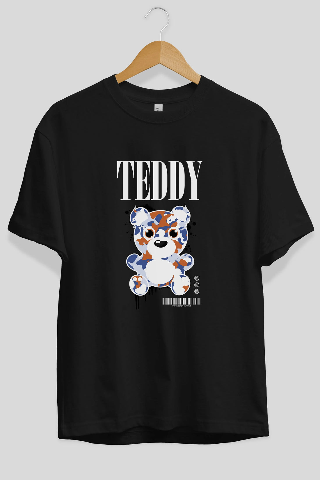Teddy Bear Streetwear Ön Baskılı Oversize t-shirt Erkek Kadın Unisex