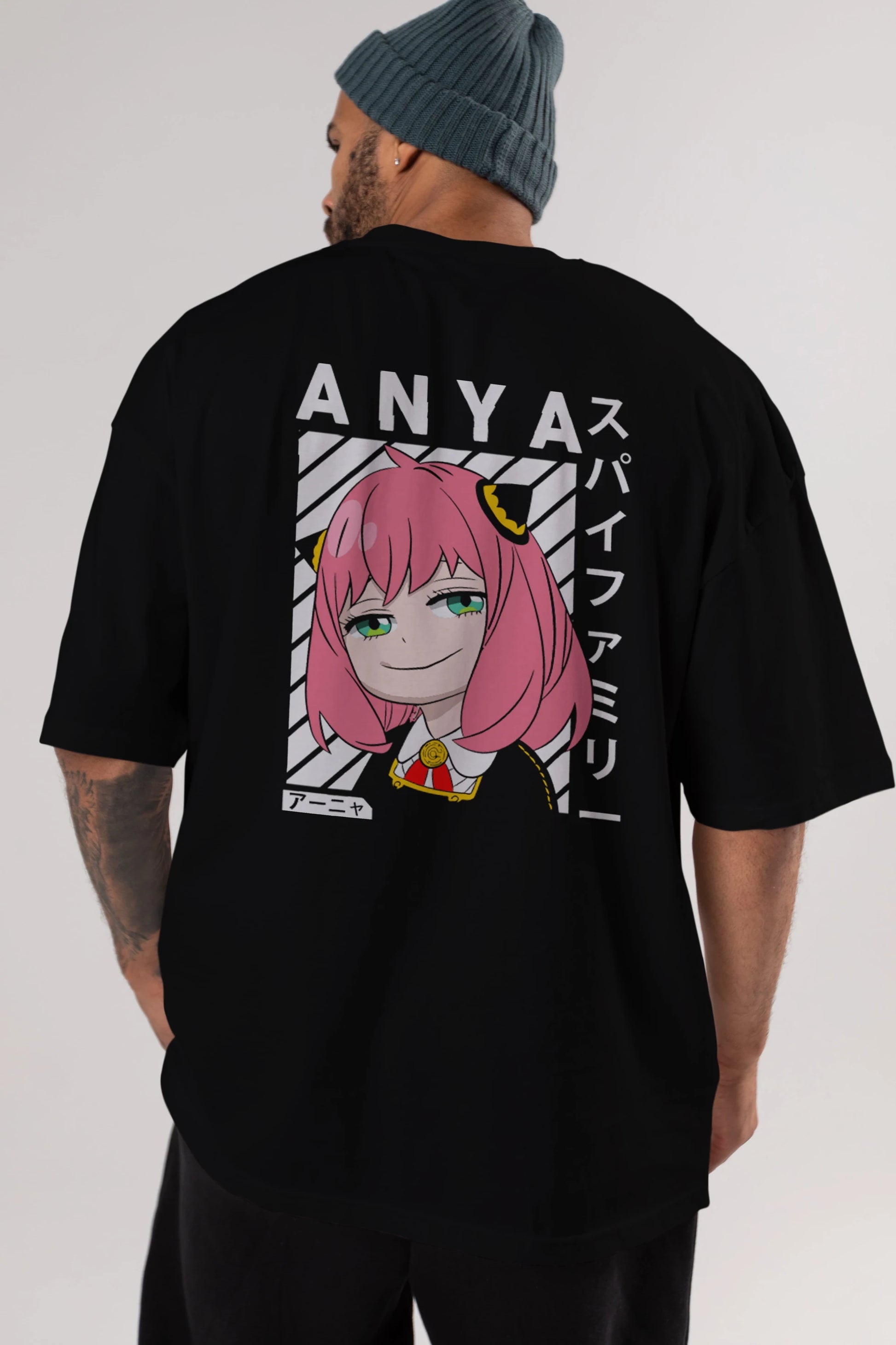 Anya SPYX FAMILY Anime Arka Baskılı Oversize t-shirt Erkek Kadın Unisex