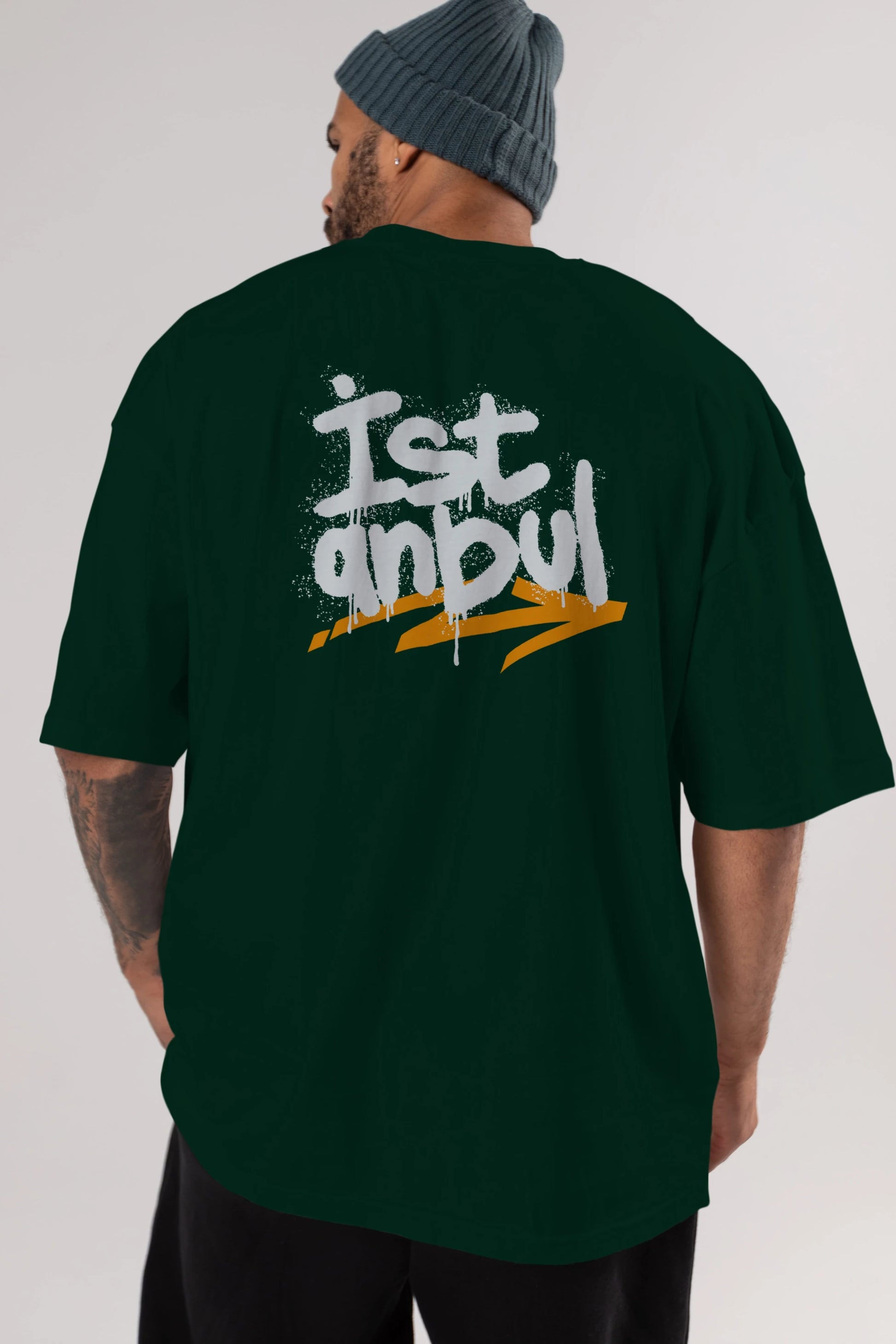istanbul Yazılı Arka Baskılı Oversize t-shirt Erkek Kadın Unisex
