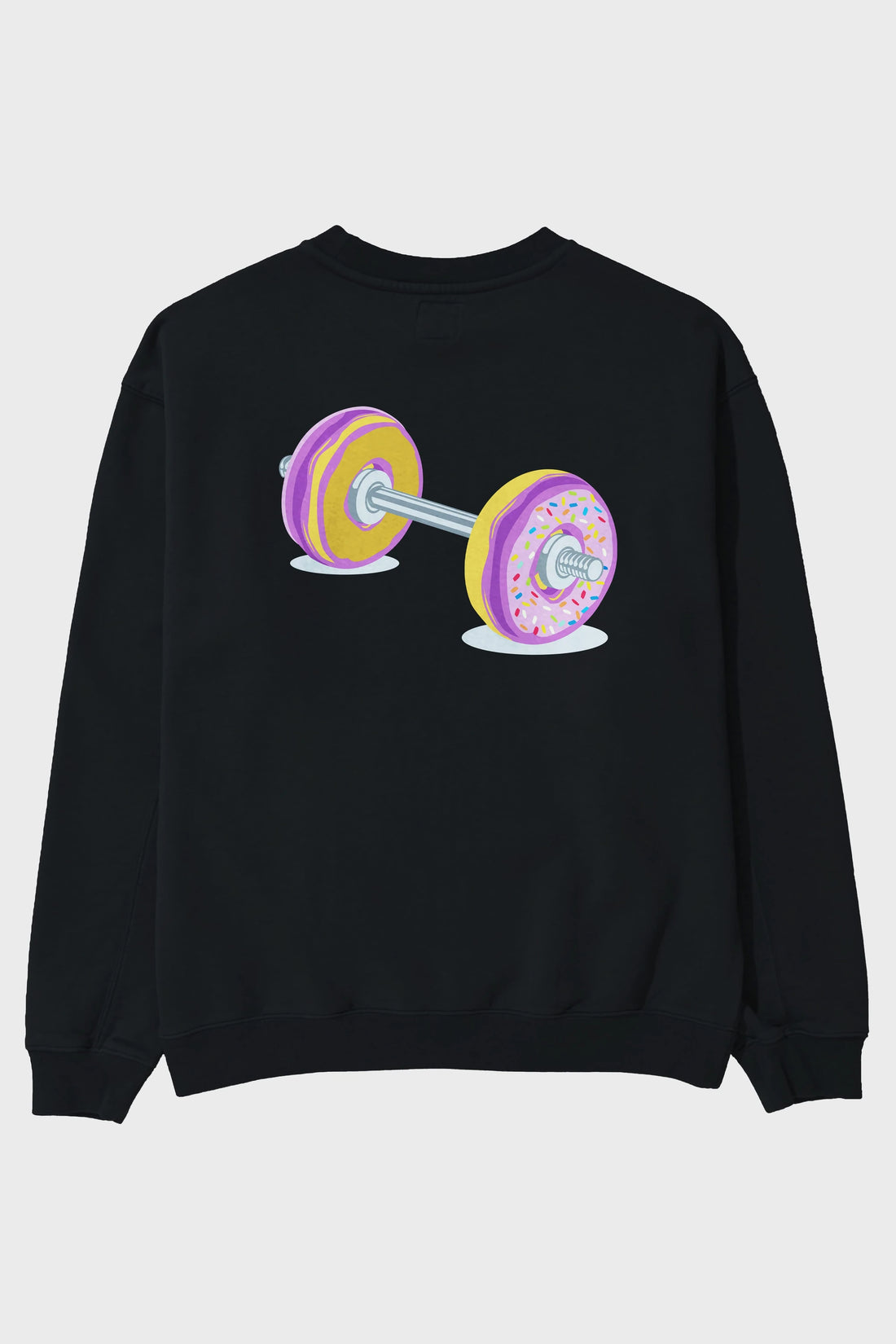 Donut Barbell Arka Baskılı Oversize Sweatshirt Erkek Kadın Unisex
