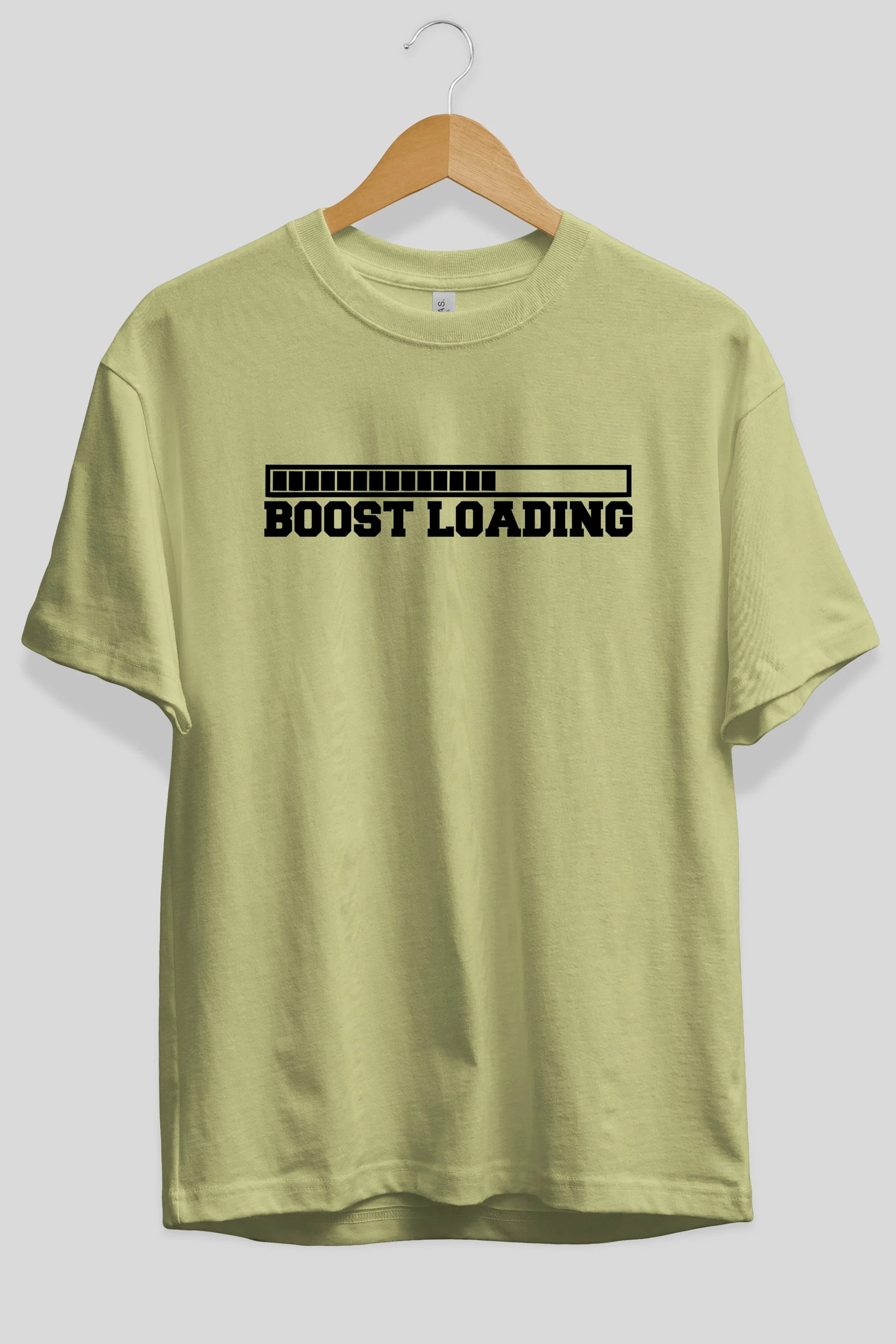 Boost Loading Ön Baskılı Oversize t-shirt %100 pamuk Erkek Kadın Unisex