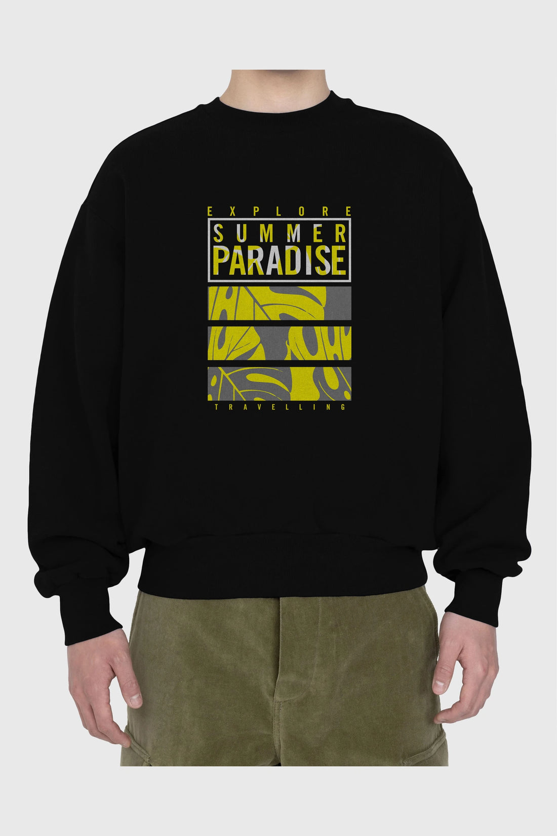Summer Paradise Ön Baskılı Oversize Sweatshirt Erkek Kadın Unisex