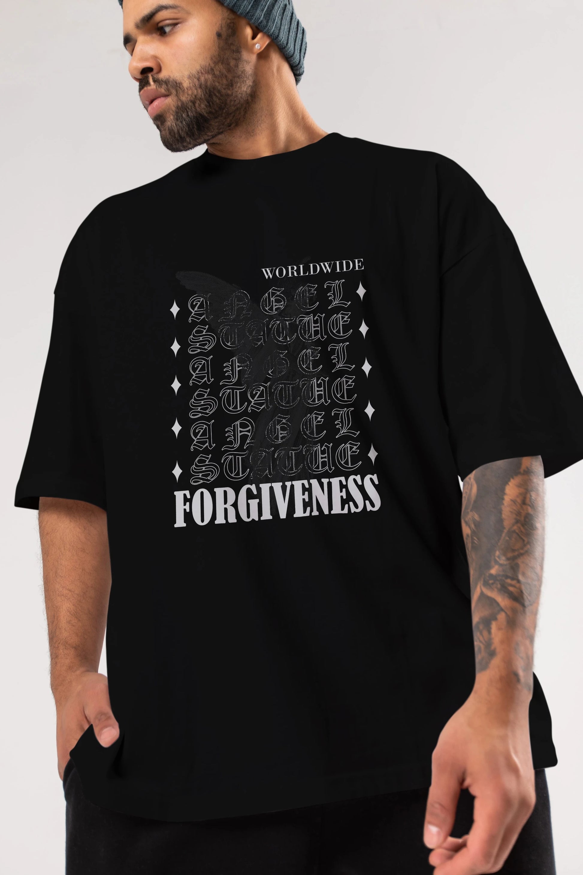 Angel Forgiveness Ön Baskılı Oversize t-shirt Erkek Kadın Unisex