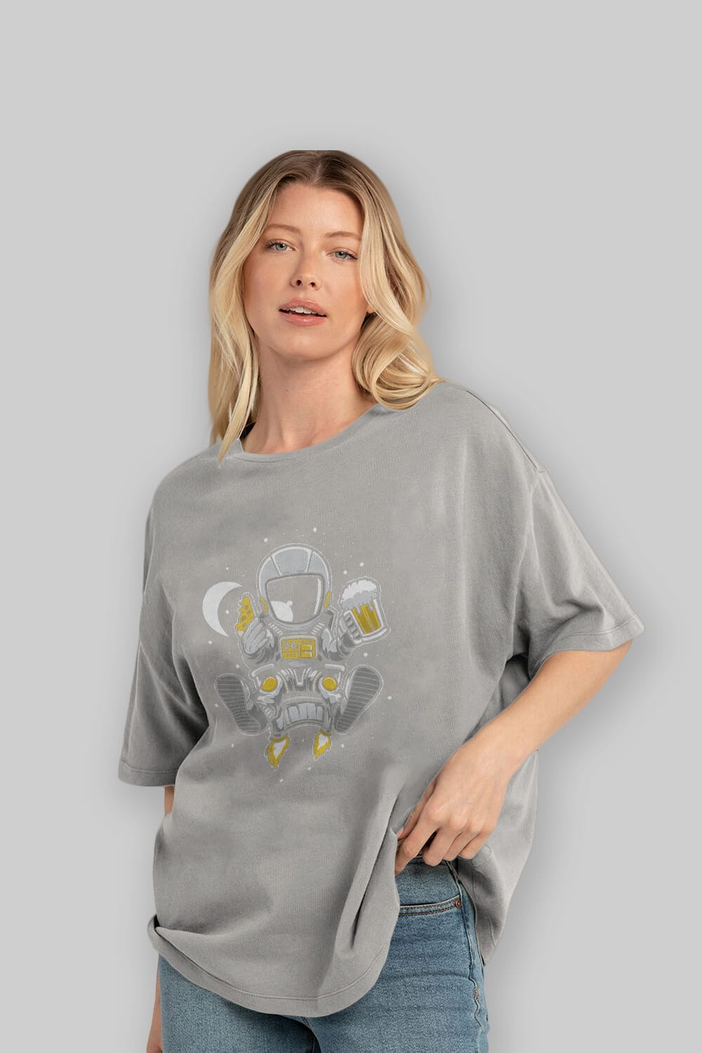 Astronaut Relax (2) Ön Baskılı Oversize t-shirt Erkek Kadın Unisex