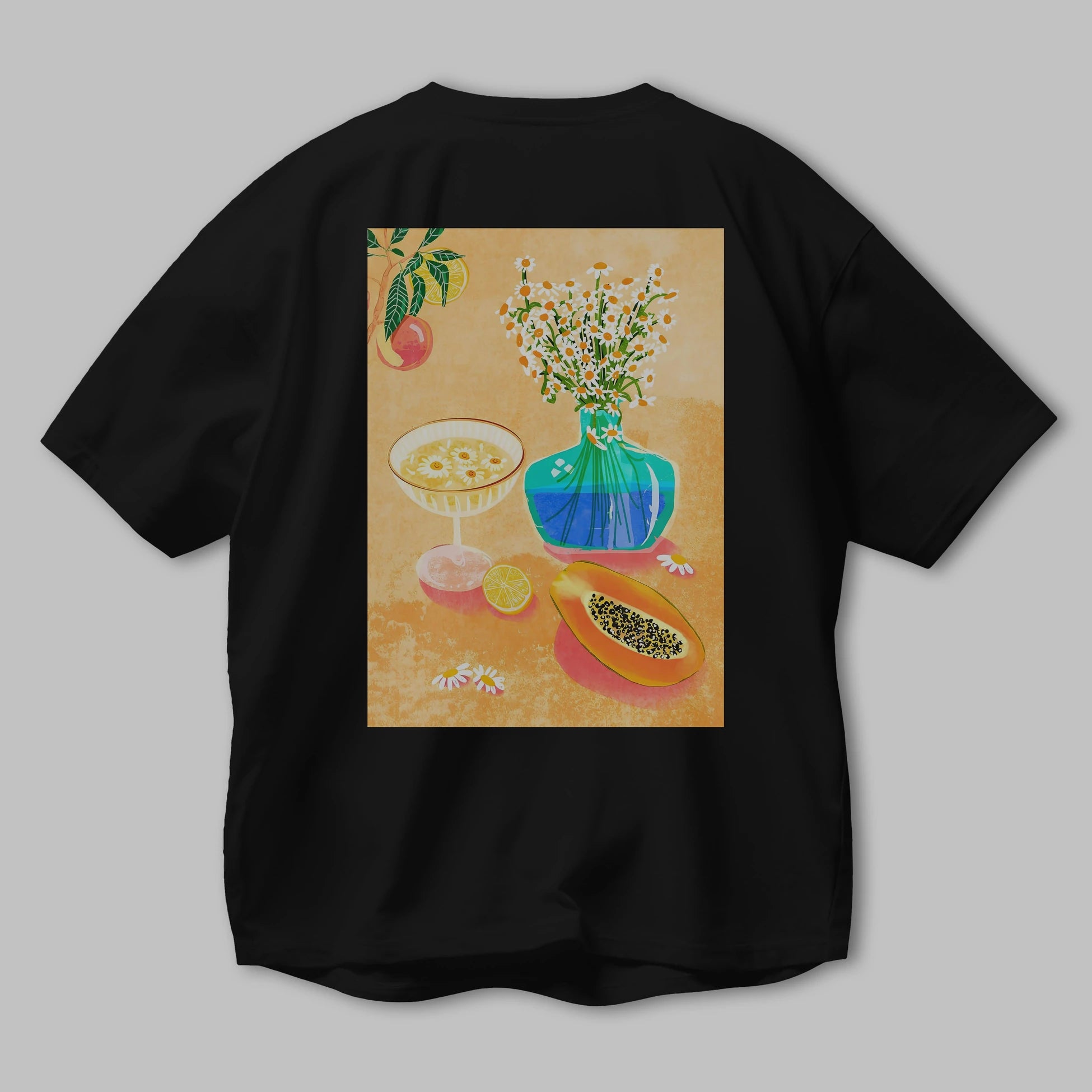 Cheers 2 Arka Baskılı Oversize t-shirt Erkek Kadın Unisex %100 Pamuk Bisiklet Yaka tişort