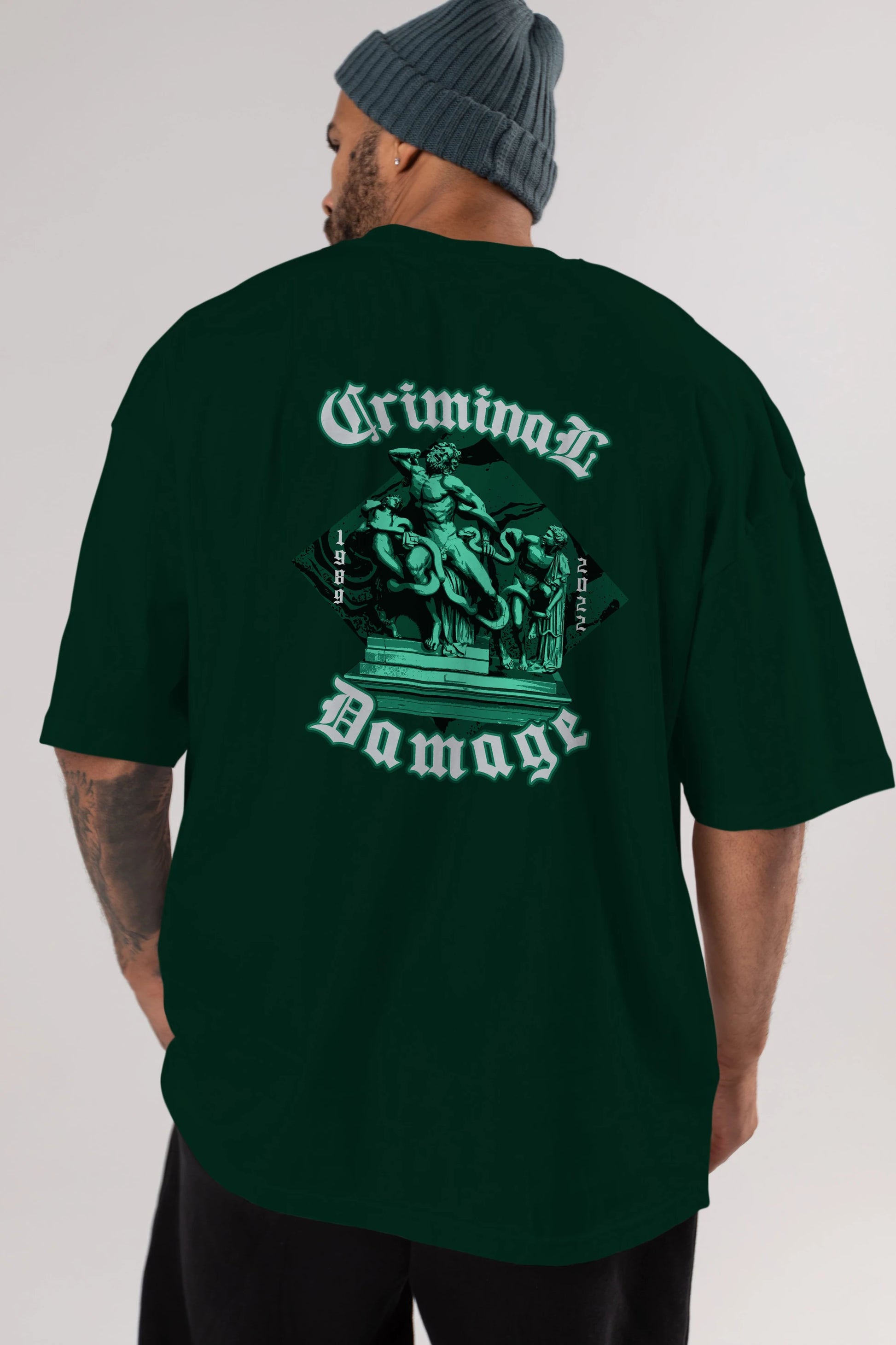 Criminal Damage Arka Baskılı Oversize t-shirt Erkek Kadın Unisex