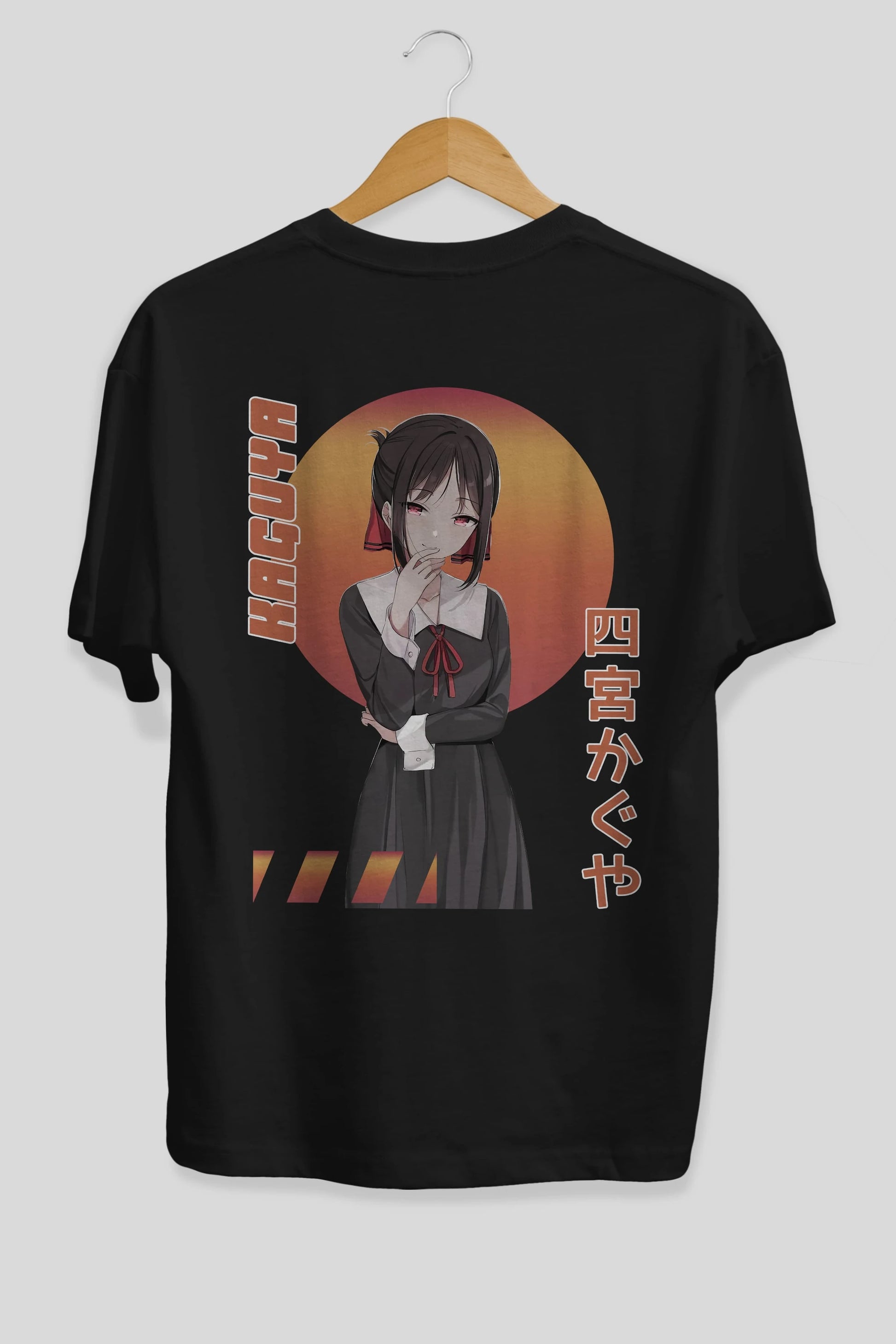 Kaguya Shinomiya 5 Anime Arka Baskılı Oversize t-shirt Erkek Kadın Unisex