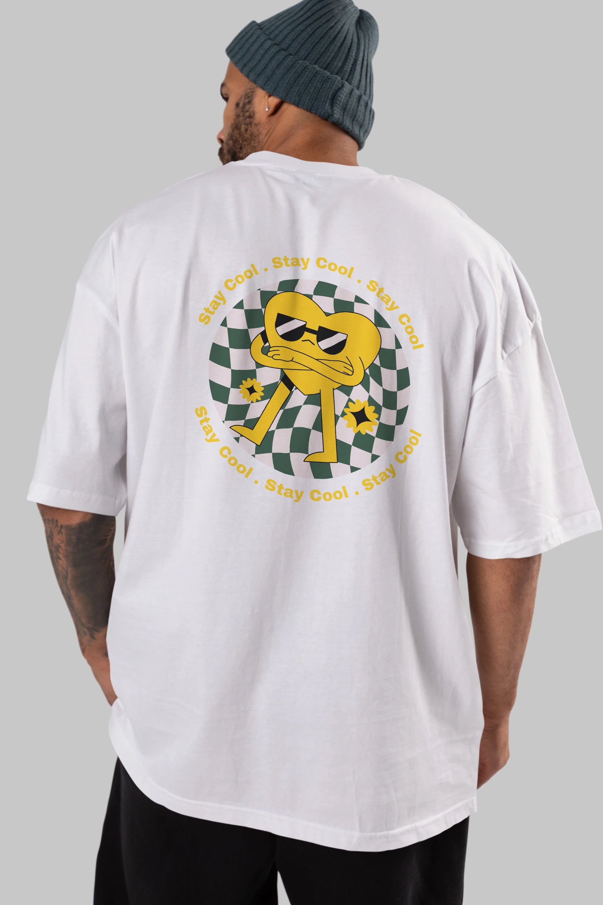 Stay Cool Yazılı Arka Baskılı Oversize t-shirt Erkek Kadın Unisex