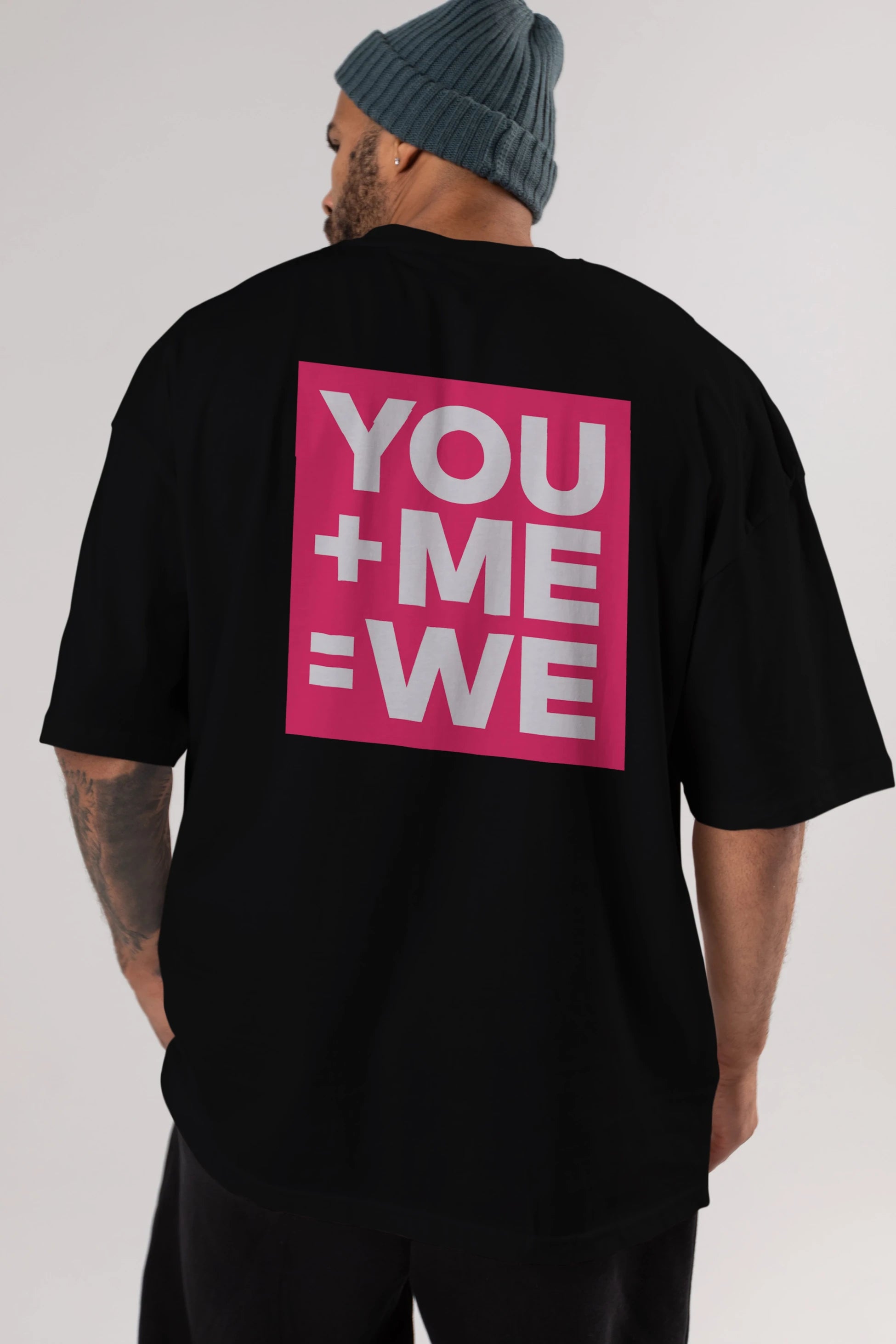 You Me We Yazılı Arka Baskılı Oversize t-shirt Erkek Kadın Unisex