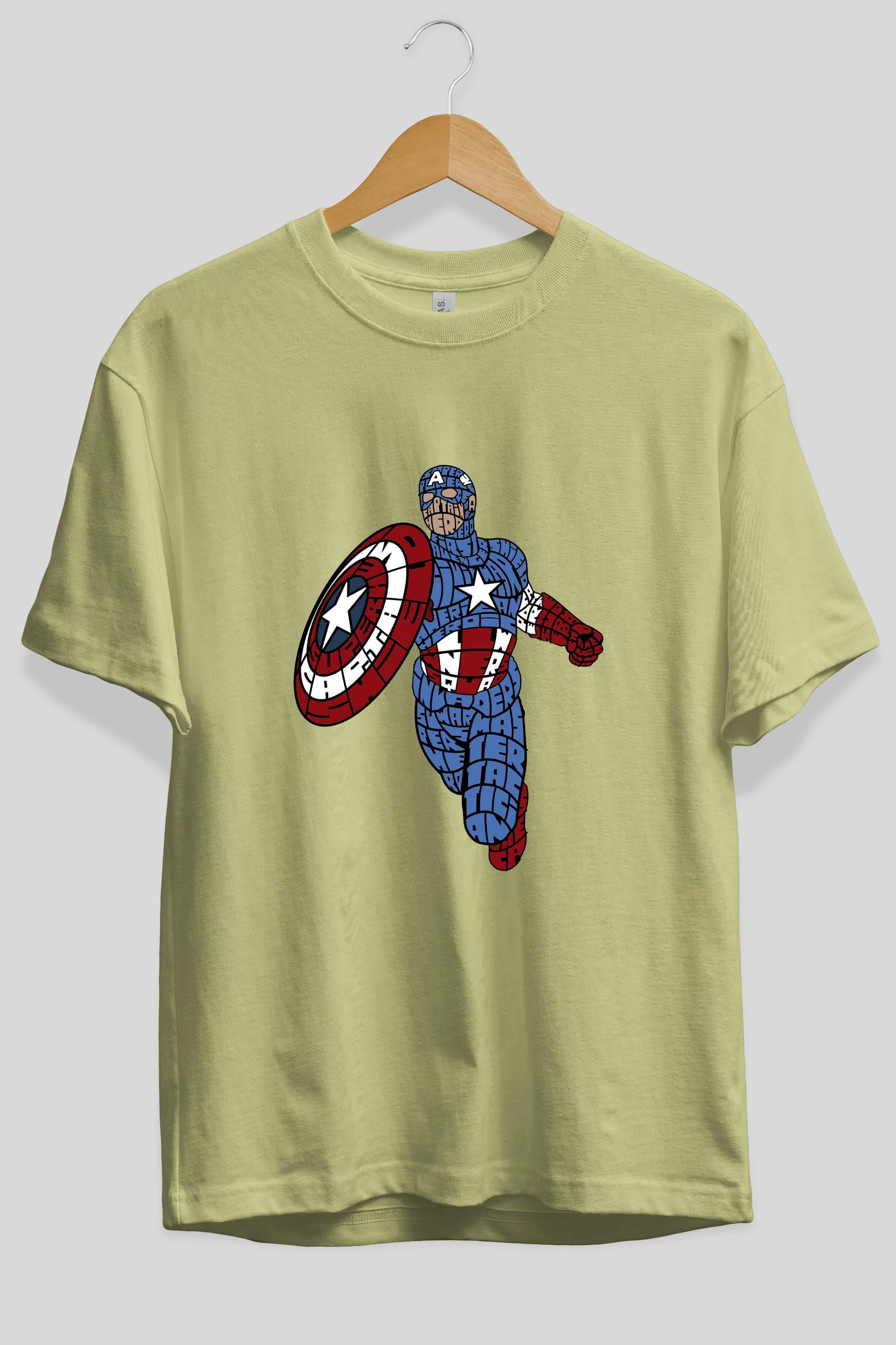 Star and Stripes Hero Ön Baskılı Oversize t-shirt %100 pamuk Erkek Kadın Unisex