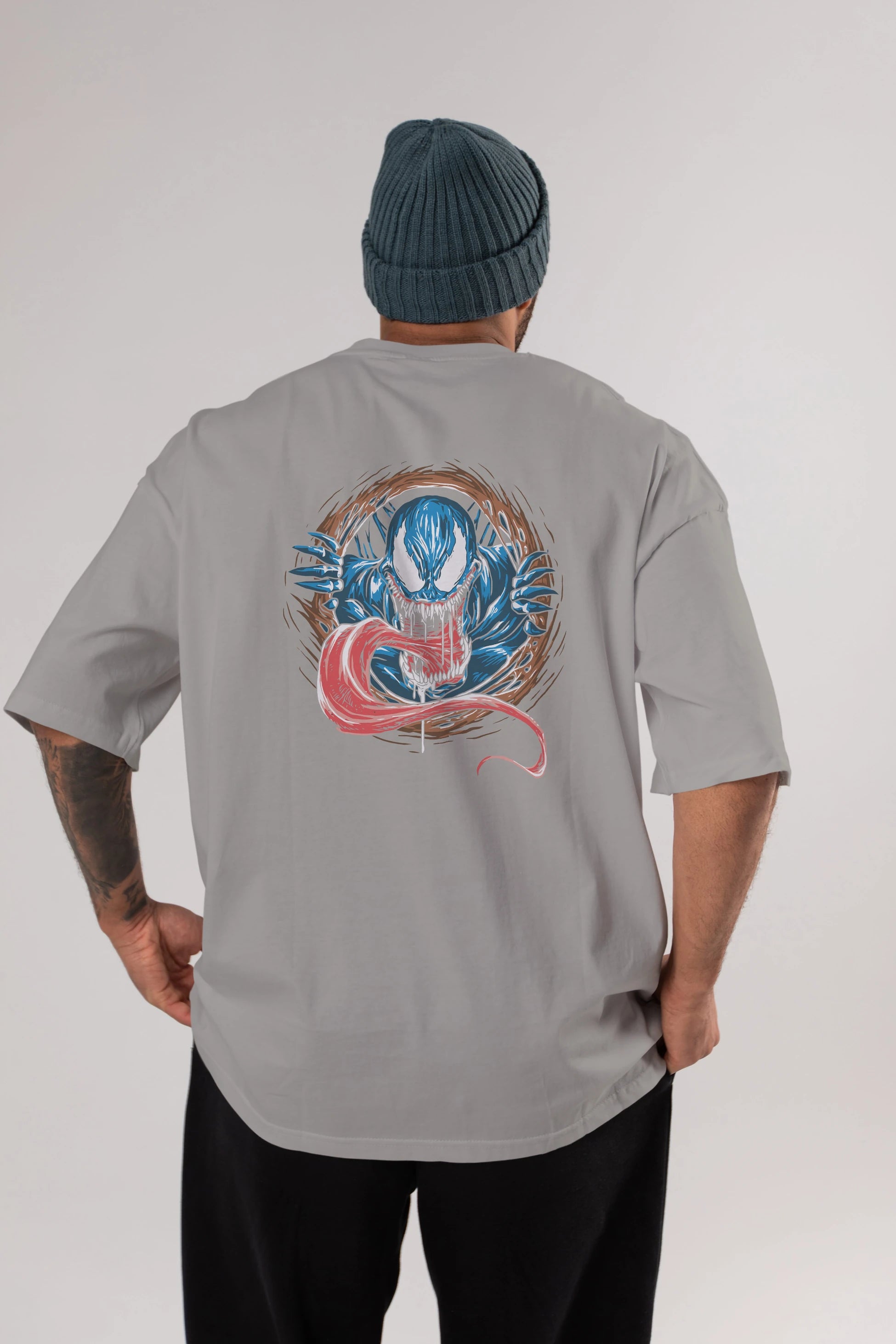 Venom (7) Arka Baskılı Oversize t-shirt Erkek Kadın Unisex %100 Pamuk Bisiklet Yaka tişort