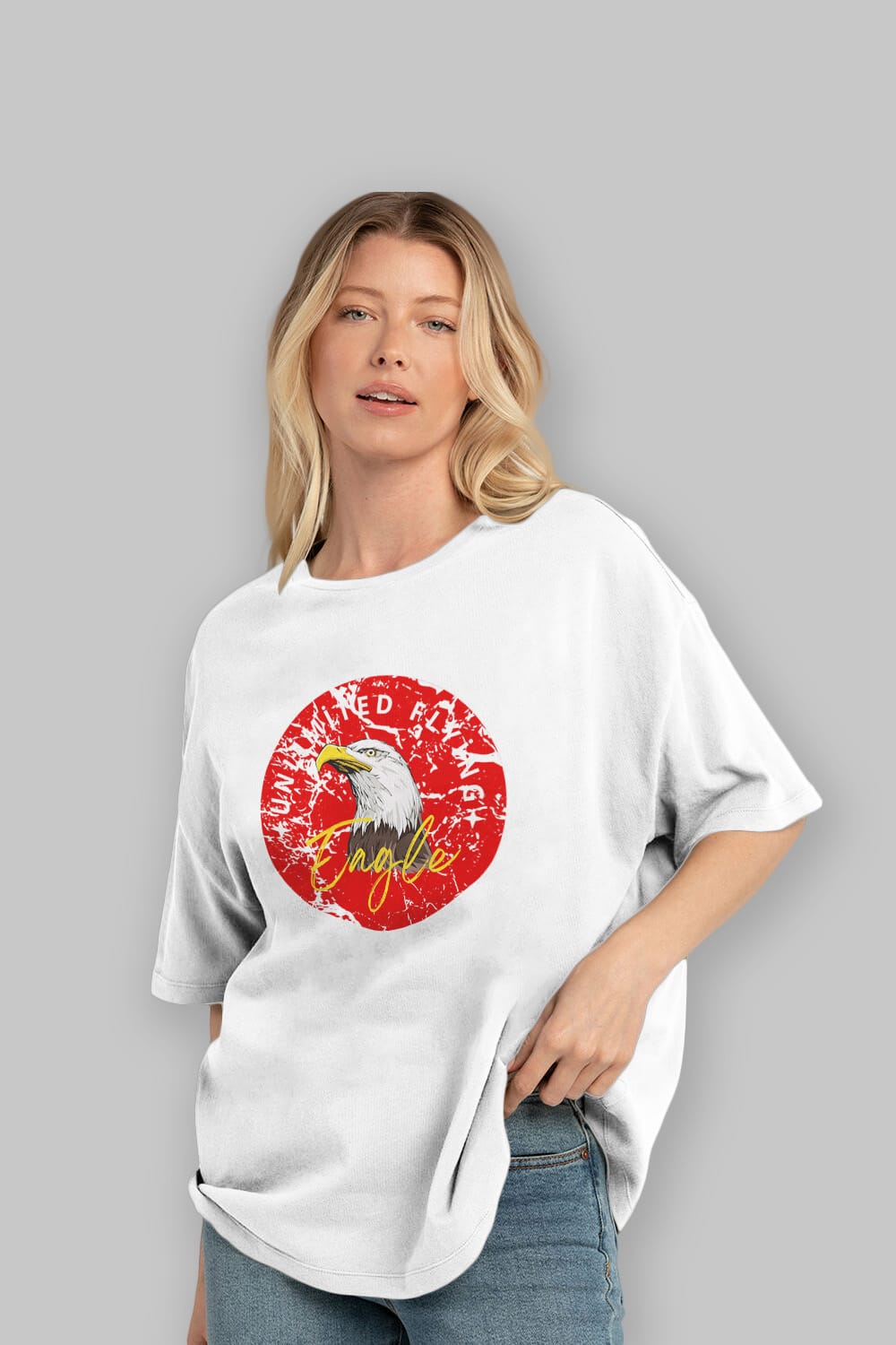 Unlimited Flying Yazılı Ön Baskılı Oversize t-shirt Erkek Kadın Unisex