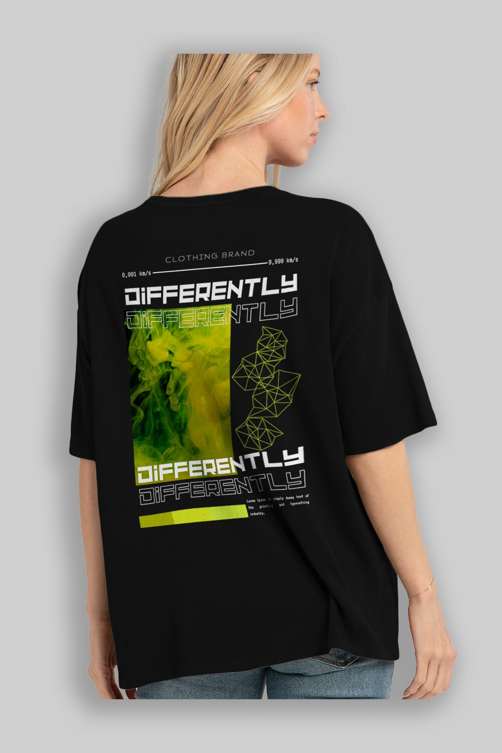 Differently Yazılı Arka Baskılı Oversize t-shirt Erkek Kadın Unisex