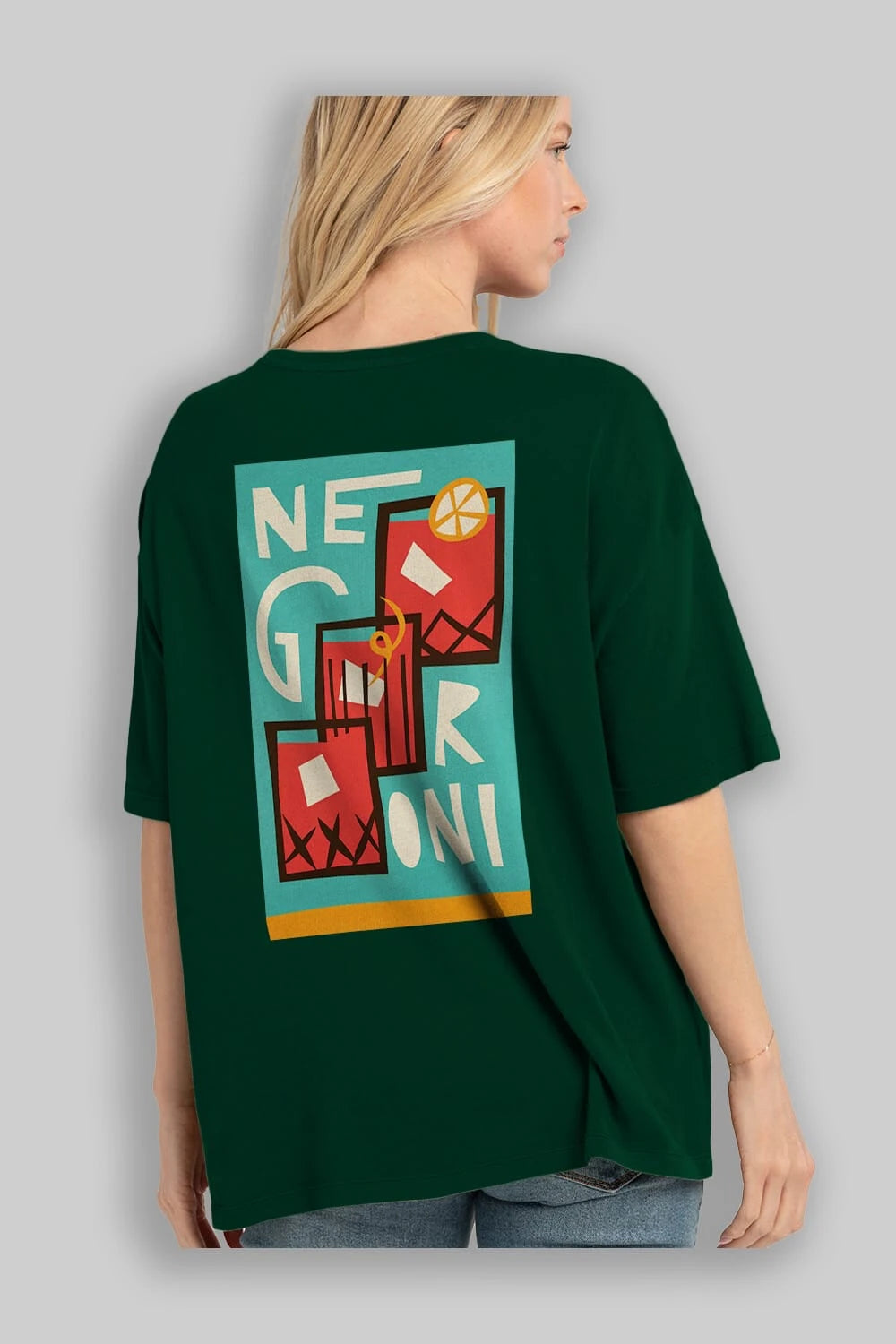 Negroni 3 Arka Baskılı Oversize t-shirt Erkek Kadın Unisex %100 Pamuk Bisiklet Yaka tişort