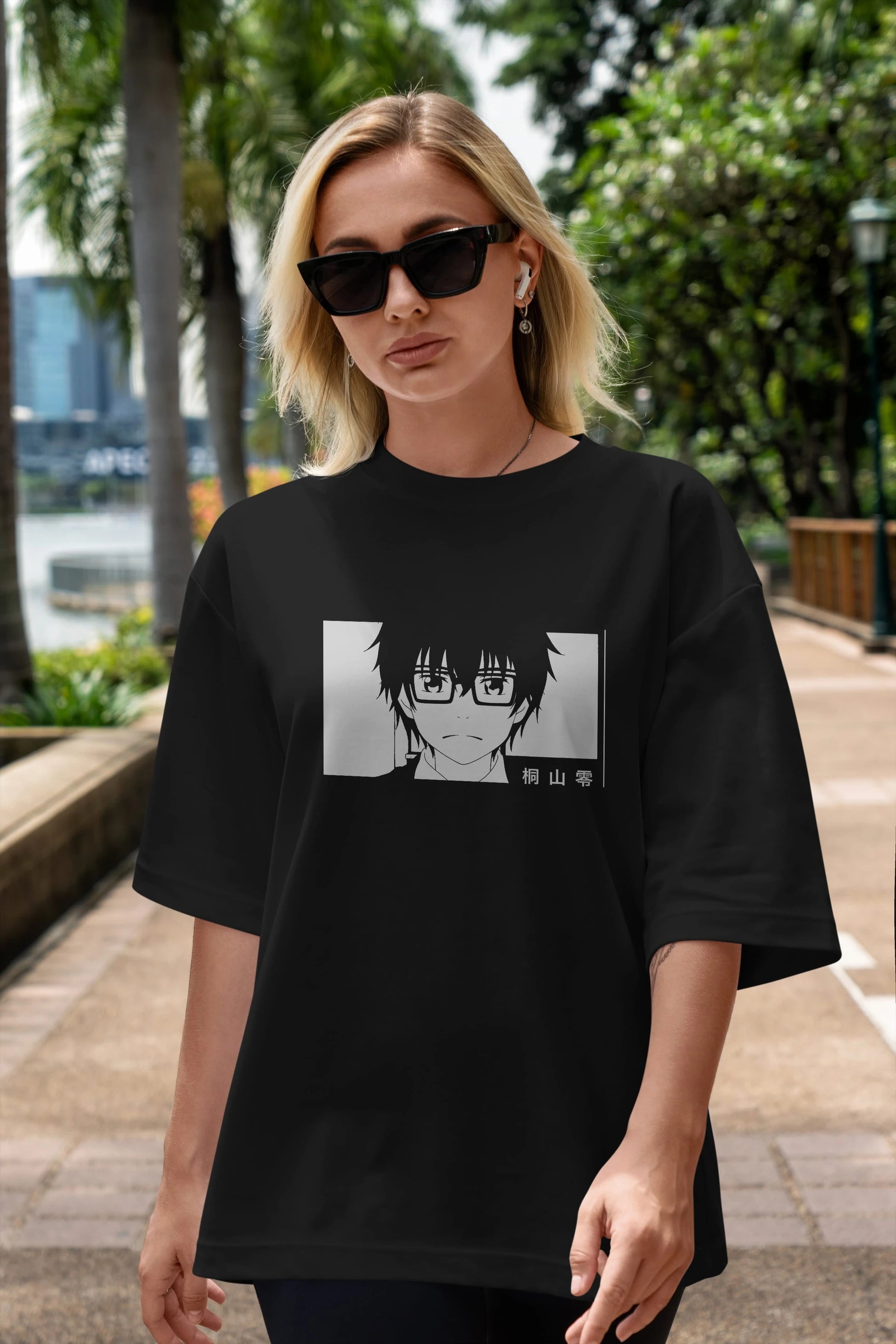 Rei Kiriyama 3 Anime Ön Baskılı Oversize t-shirt %100 pamuk Erkek Kadın Unisex