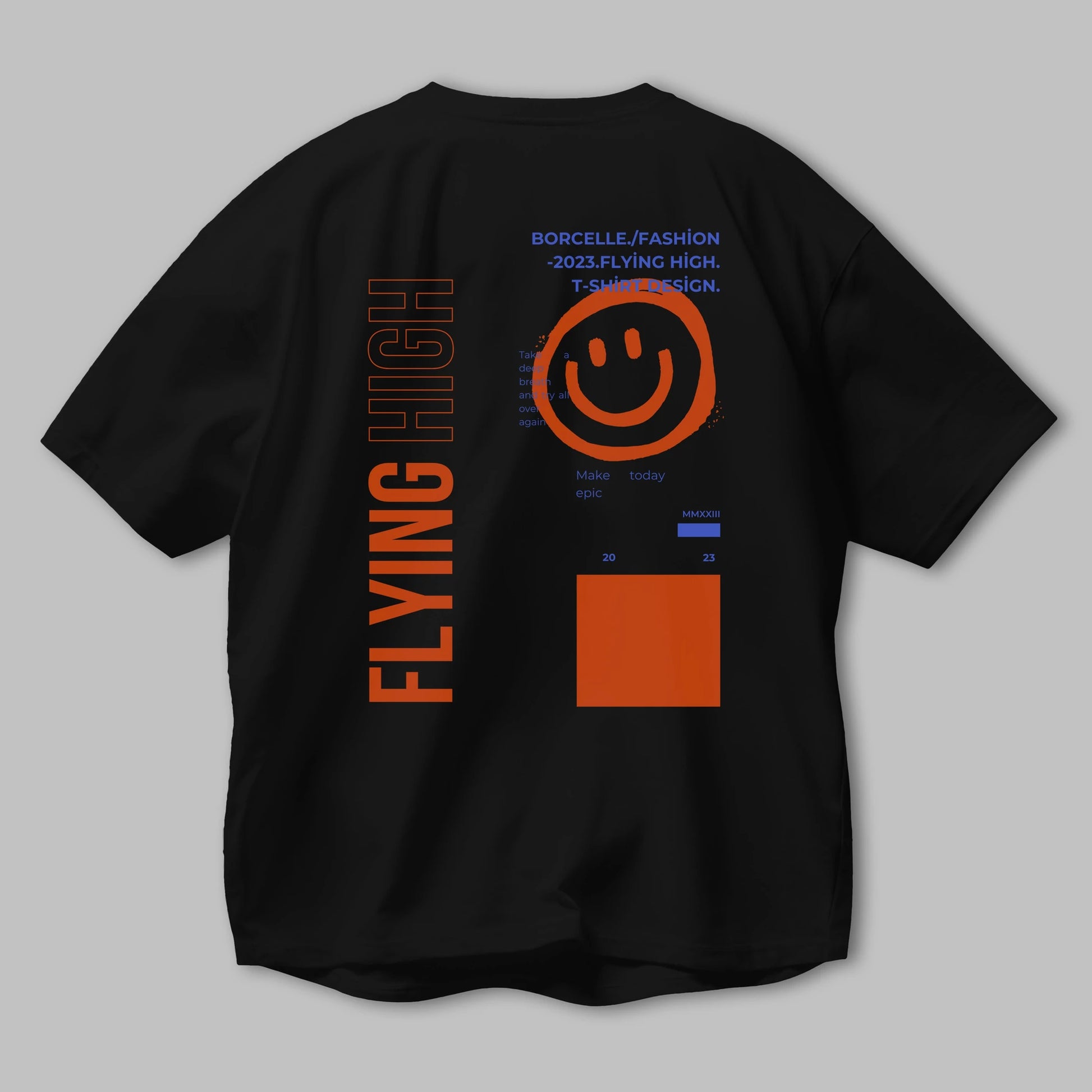 Flying High Yazılı Arka Baskılı Oversize t-shirt Erkek Kadın Unisex
