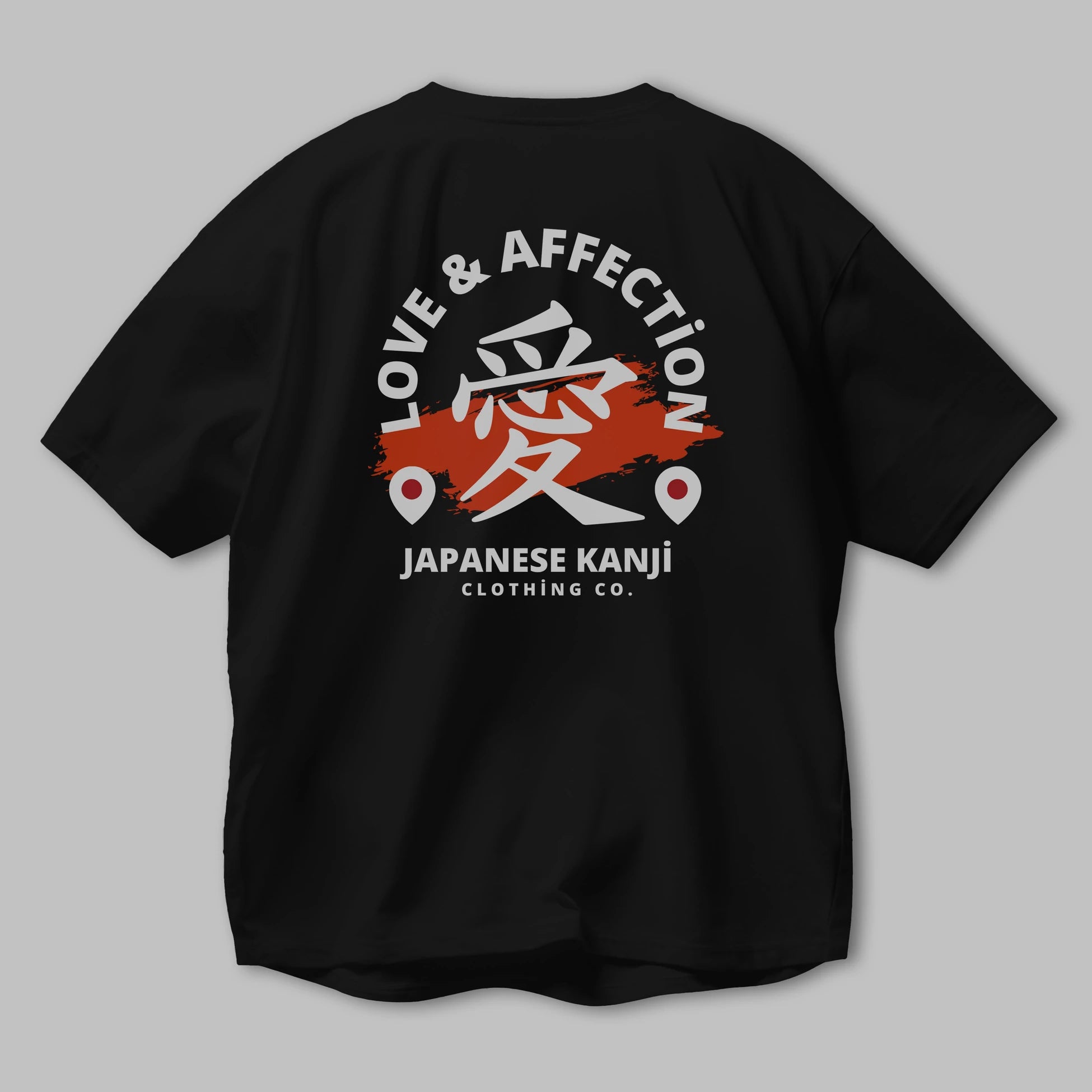 Love Affection Japanese Yazılı Arka Baskılı Oversize t-shirt Erkek Kadın Unisex