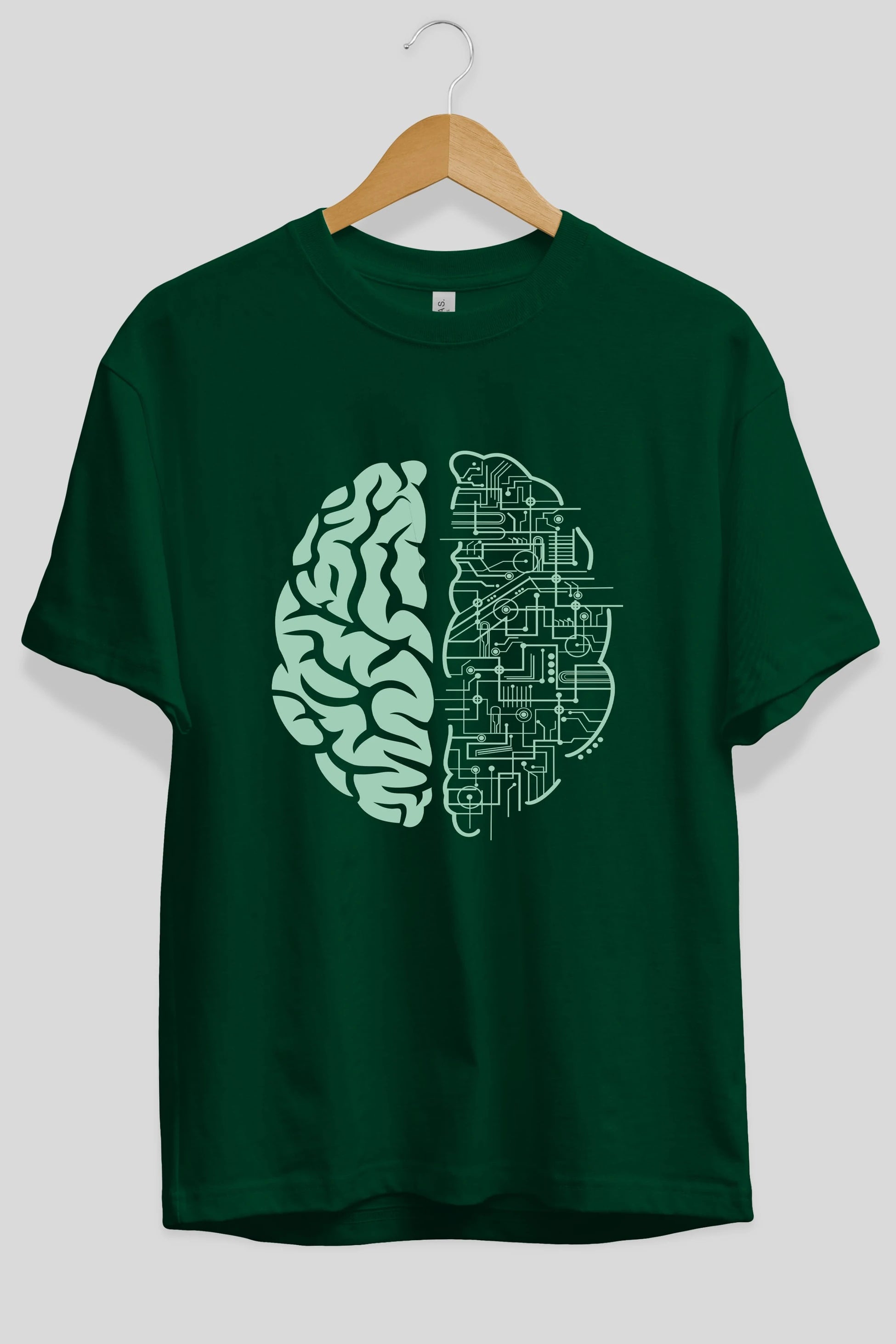 Electric Brain Ön Baskılı Oversize t-shirt %100 pamuk Erkek Kadın Unisex