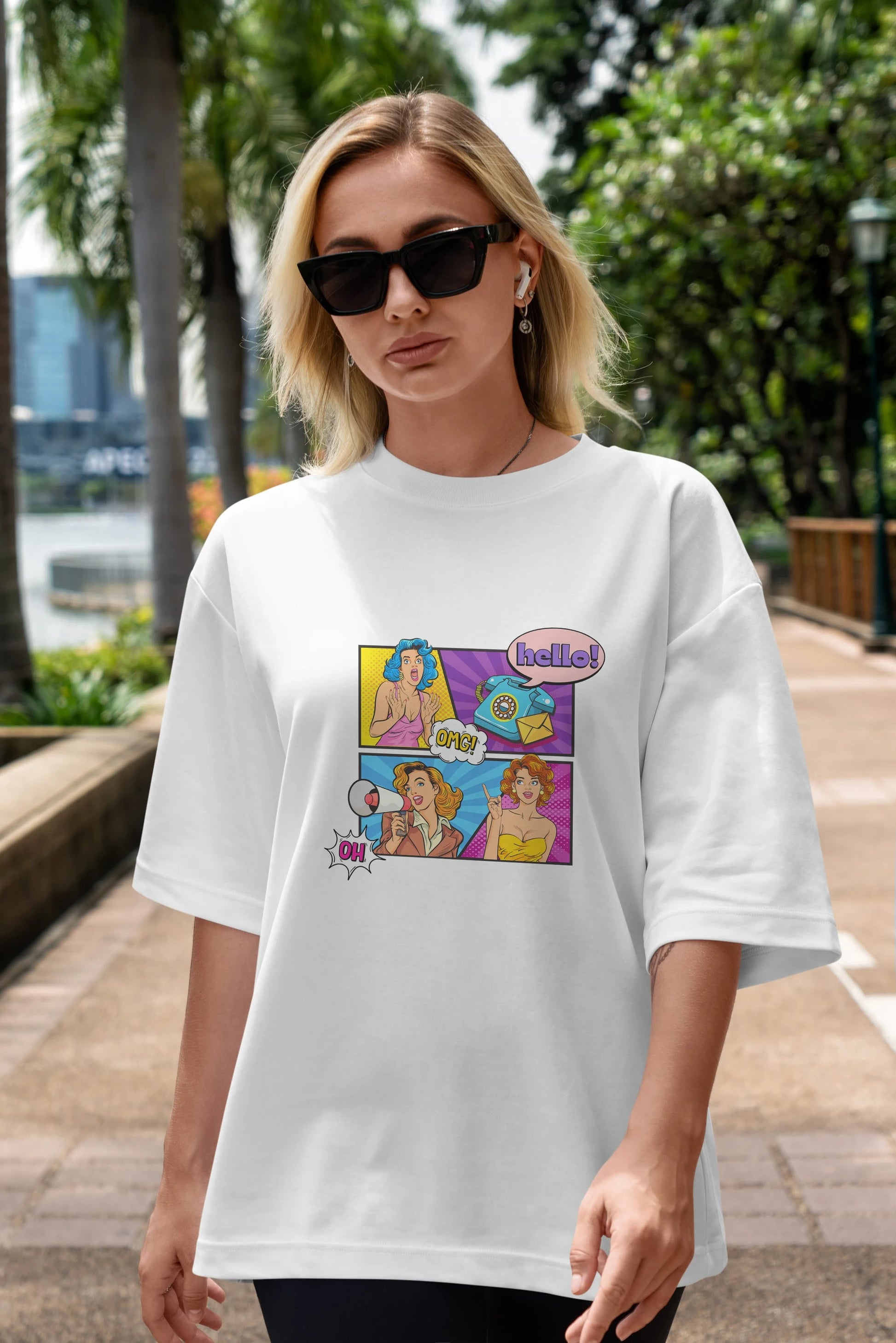 Hello OMG Ön Baskılı Oversize t-shirt Erkek Kadın Unisex
