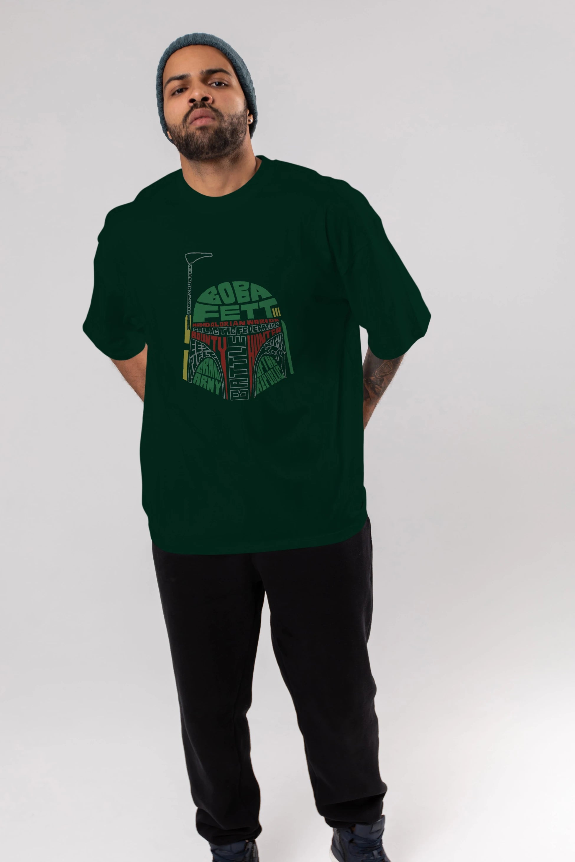 Boba Fett (2) Ön Baskılı Oversize t-shirt %100 pamuk Erkek Kadın Unisex