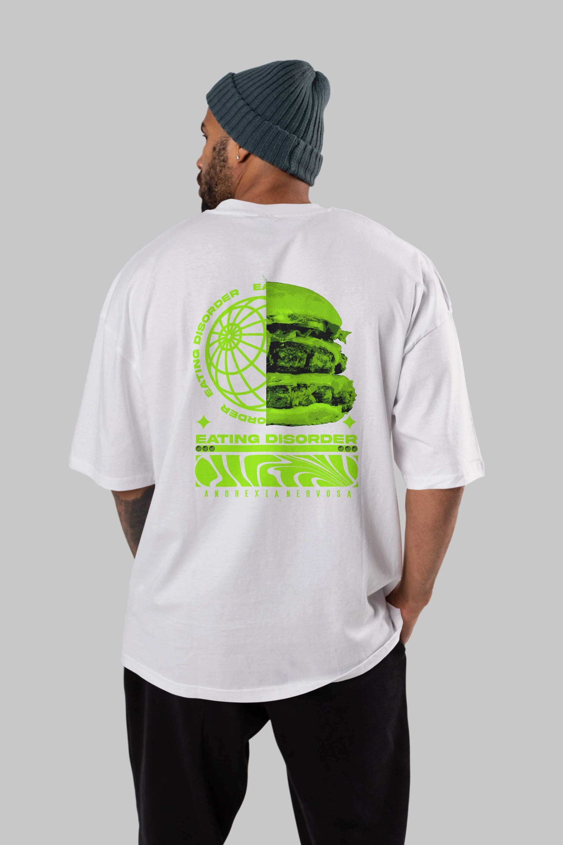 Eating Disorder Arka Baskılı Oversize t-shirt Erkek Kadın Unisex